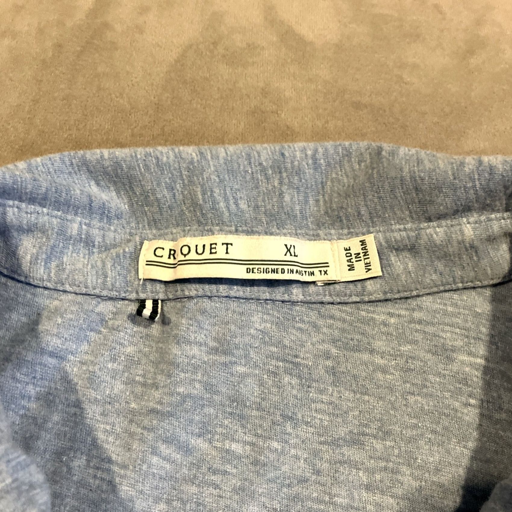 Vintage Criquet Polo Shirt Men XL Short Sleeve Cotton Golf Solid Heather Blue Size US XL / EU 56 / 4 - 3 Thumbnail