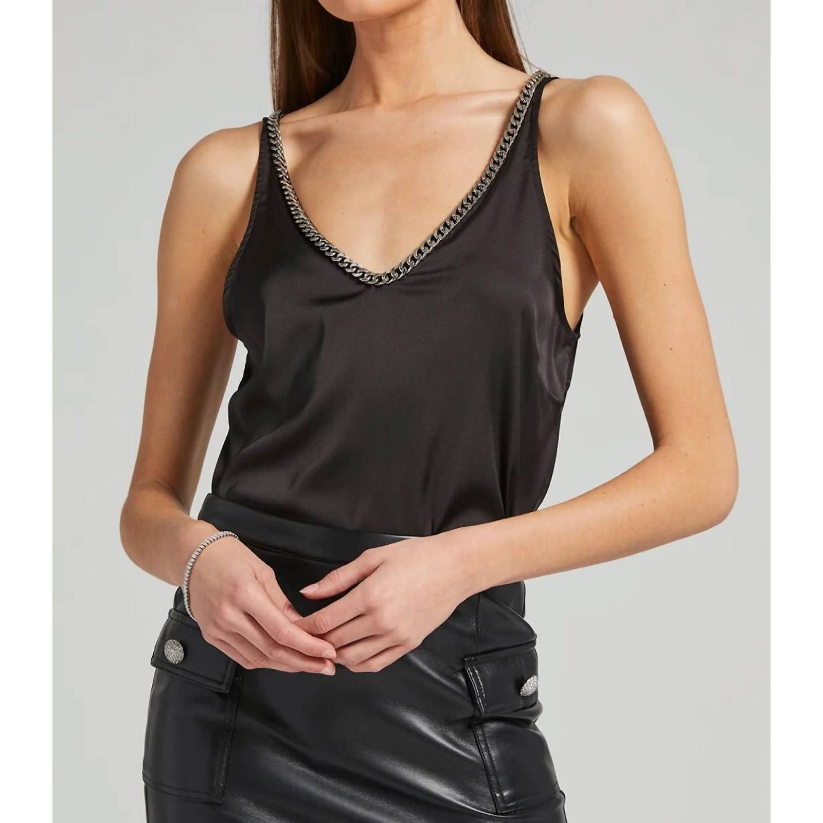 Generation Love Dallas Chain Tank Top- Latte/Silver main image 0