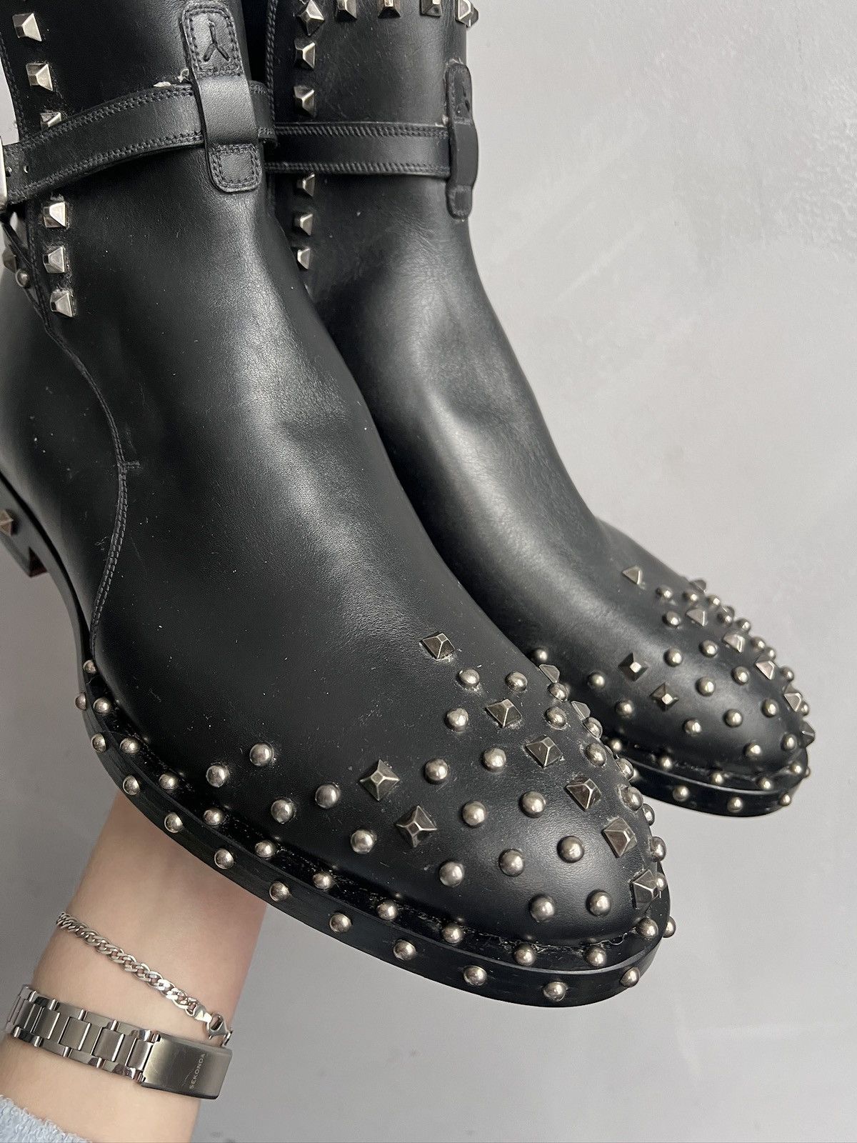 Bally Vintage Studded Leather Metal Ankle Boots Bally Size US 10 / EU 43 - 3 Thumbnail