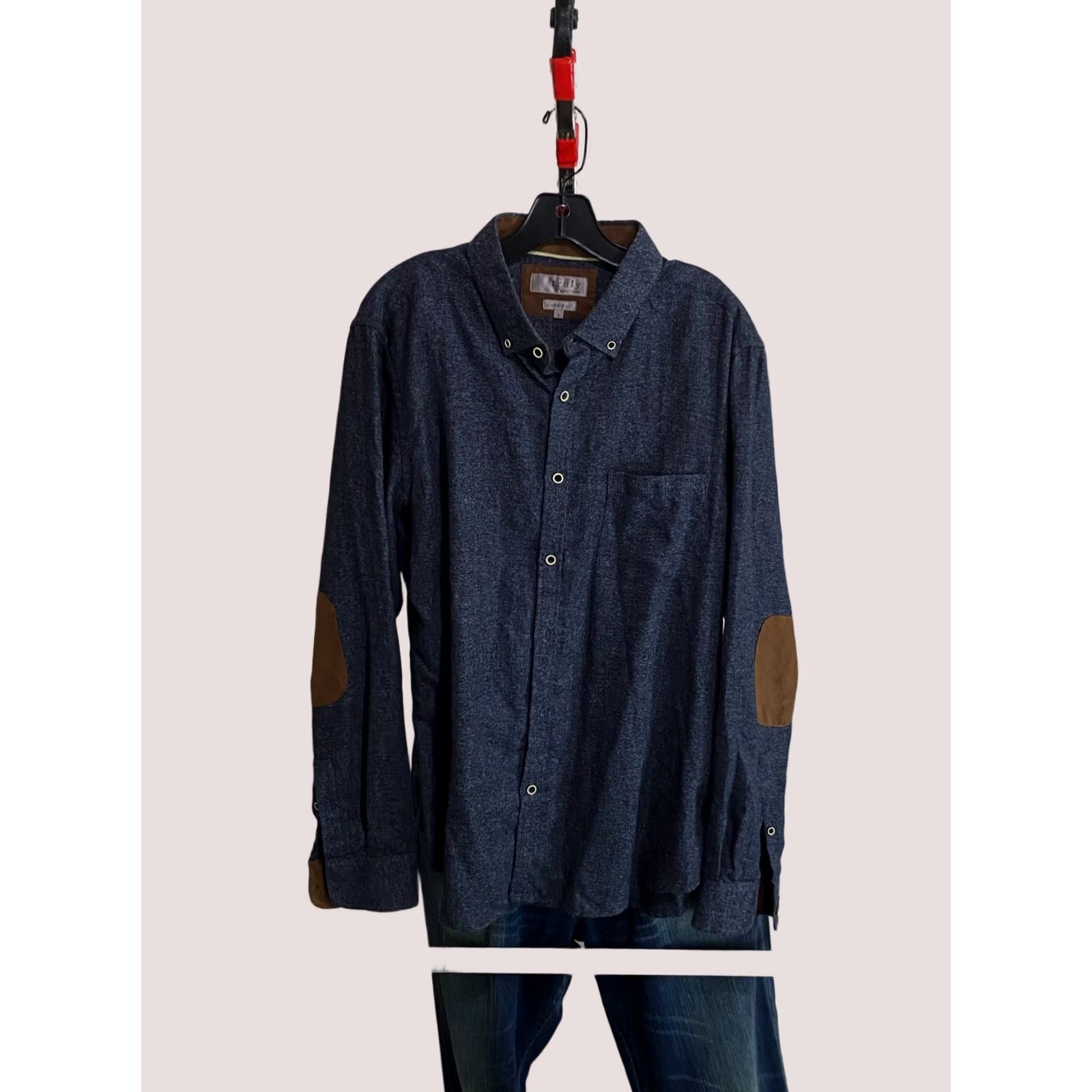Vintage Craft & Flow Shirt Long Sleeve Slim Large L Elbow Patch Mens Shirt Size US L / EU 52-54 / 3 - 1 Thumbnail
