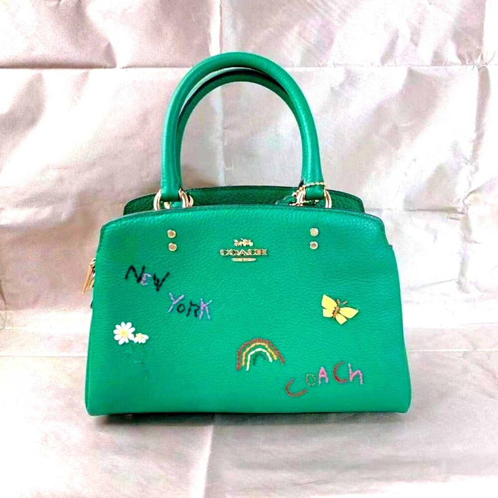 Coach Coach C8364 Mini Lillie Carryall Diary Embroidery Green Size ONE SIZE - 1 Thumbnail
