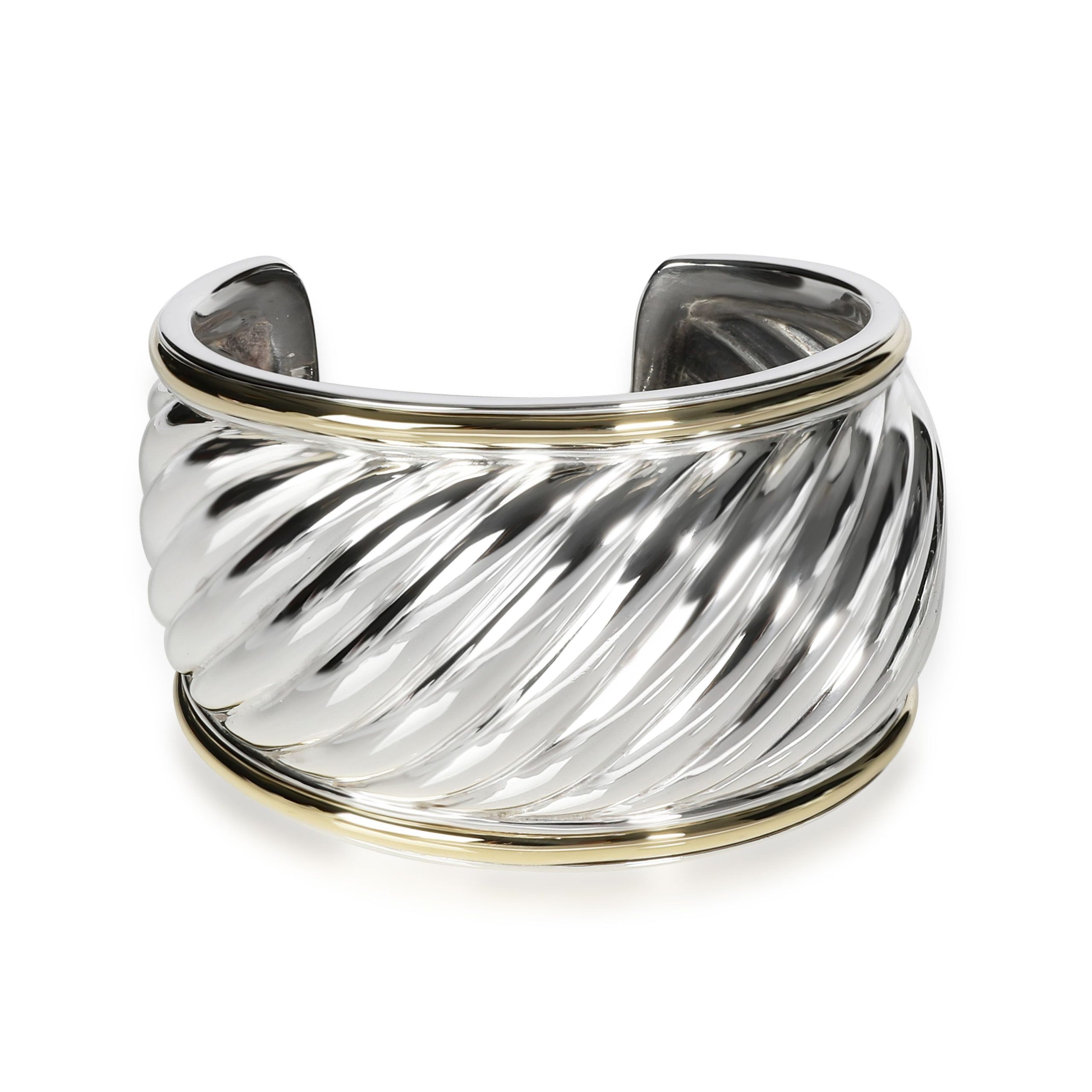 image of David Yurman Cable Cuff In 18K Yellow Gold/sterling Silver, Women's