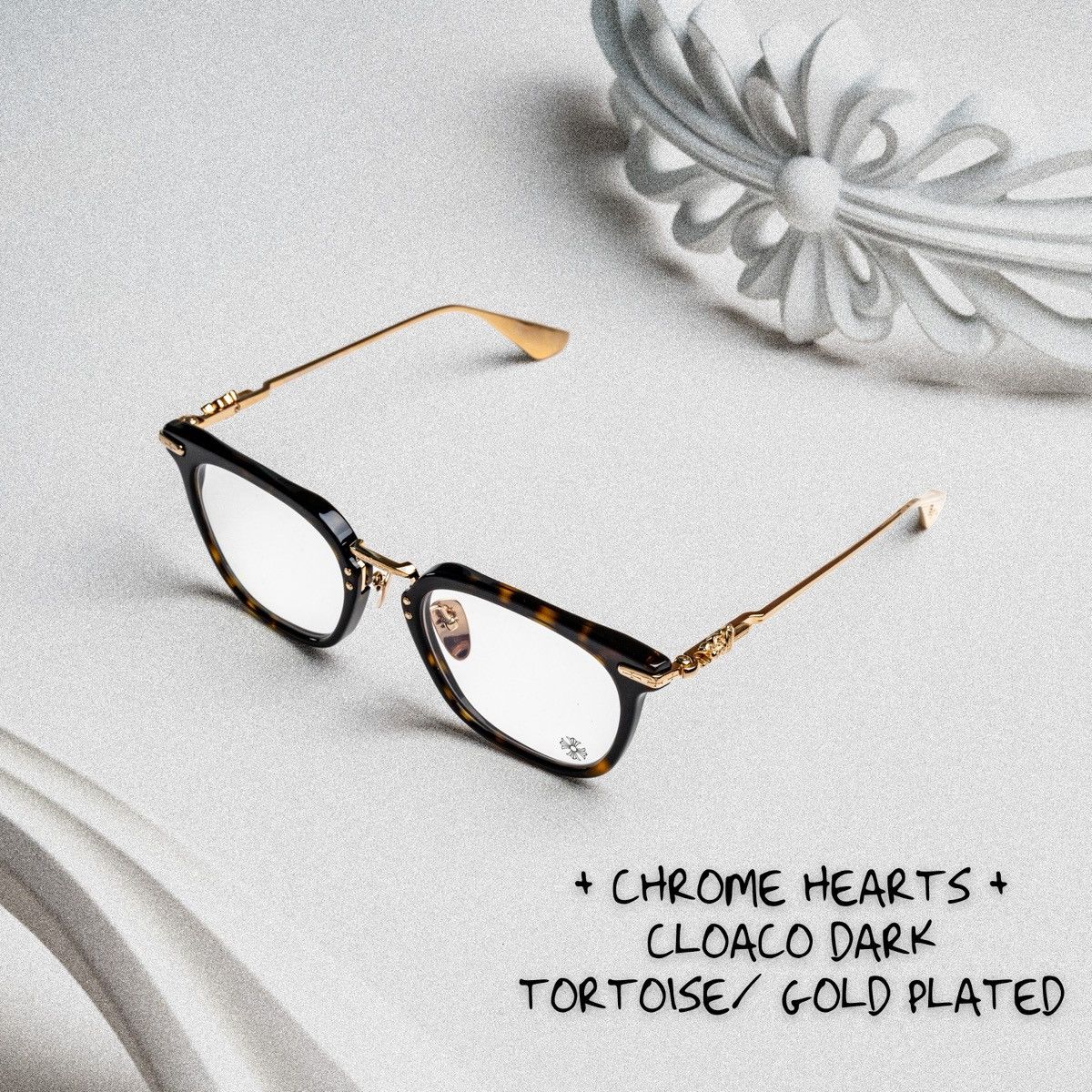 Chrome Hearts CHROME HEARTS CLOACO DARK TORTOISE/ GOLD PLATED GLASSES Size ONE SIZE - 1 Thumbnail