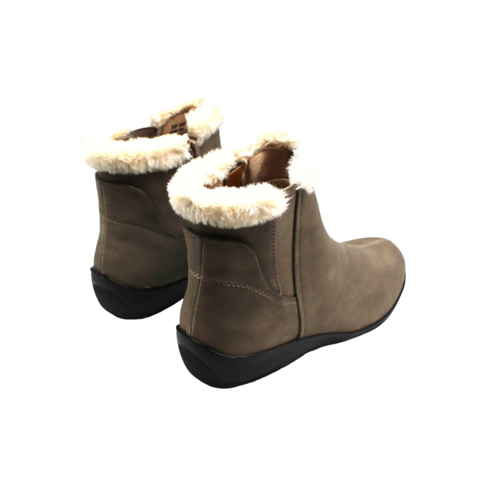 LifeStride Izzy Cozy Cold Weather Boots - Putty Faux Leather