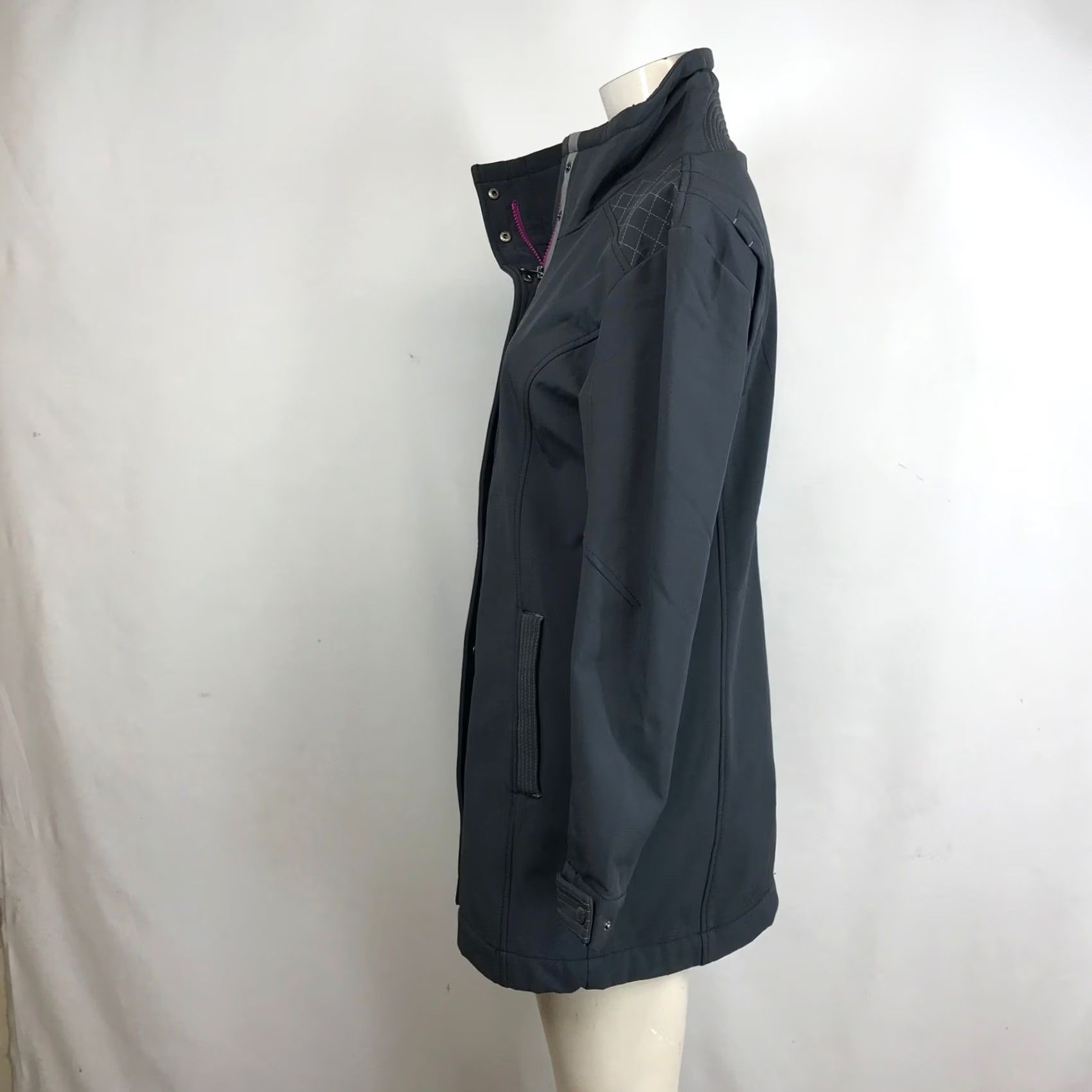 Vintage Title Nine Womens Small Gray Softshell Fleece Lined Jacket Quilted Funnel Neck Size S / US 4 / IT 40 - 6 Thumbnail