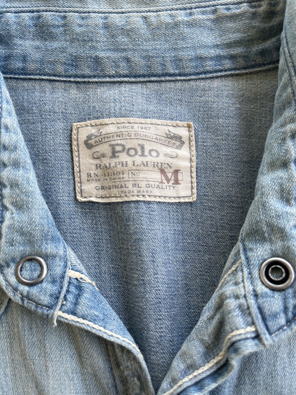 Polo Ralph Lauren Polo Ralph Lauren Distressed Denim Shirt Size M / US 6-8 / IT 42-44 - 11 Thumbnail