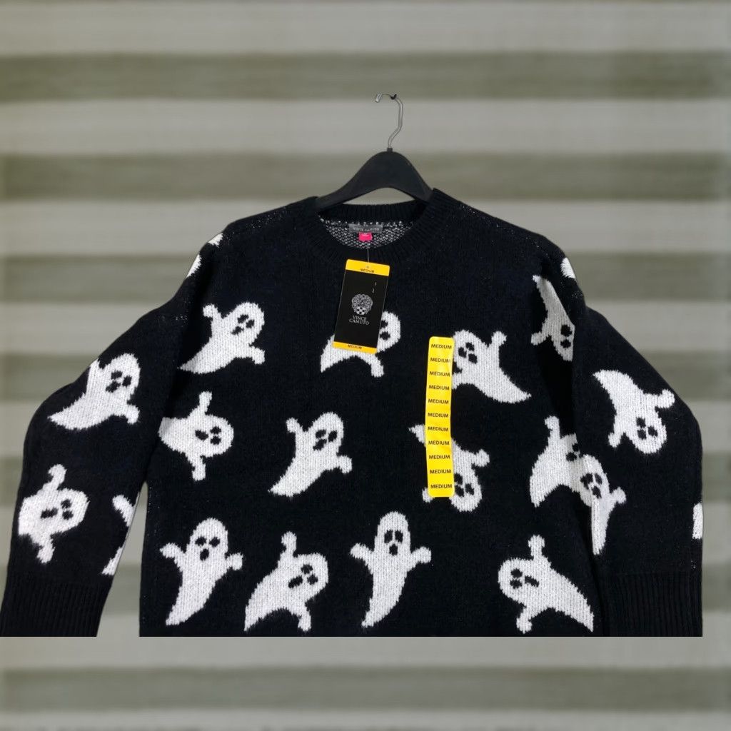 Vince Camuto Vince Camuto Pullover Halloween Ghost Knit Crew Neck Sweater Women M Black White NWT Size M / US 6-8 / IT 42-44 - 1 Thumbnail