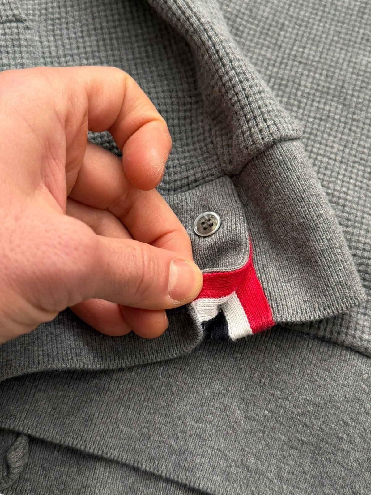 Thom Browne Heavy Engineered Waffle Zip Bar Thermal Hoodie Size US M / EU 48-50 / 2 - 7 Thumbnail