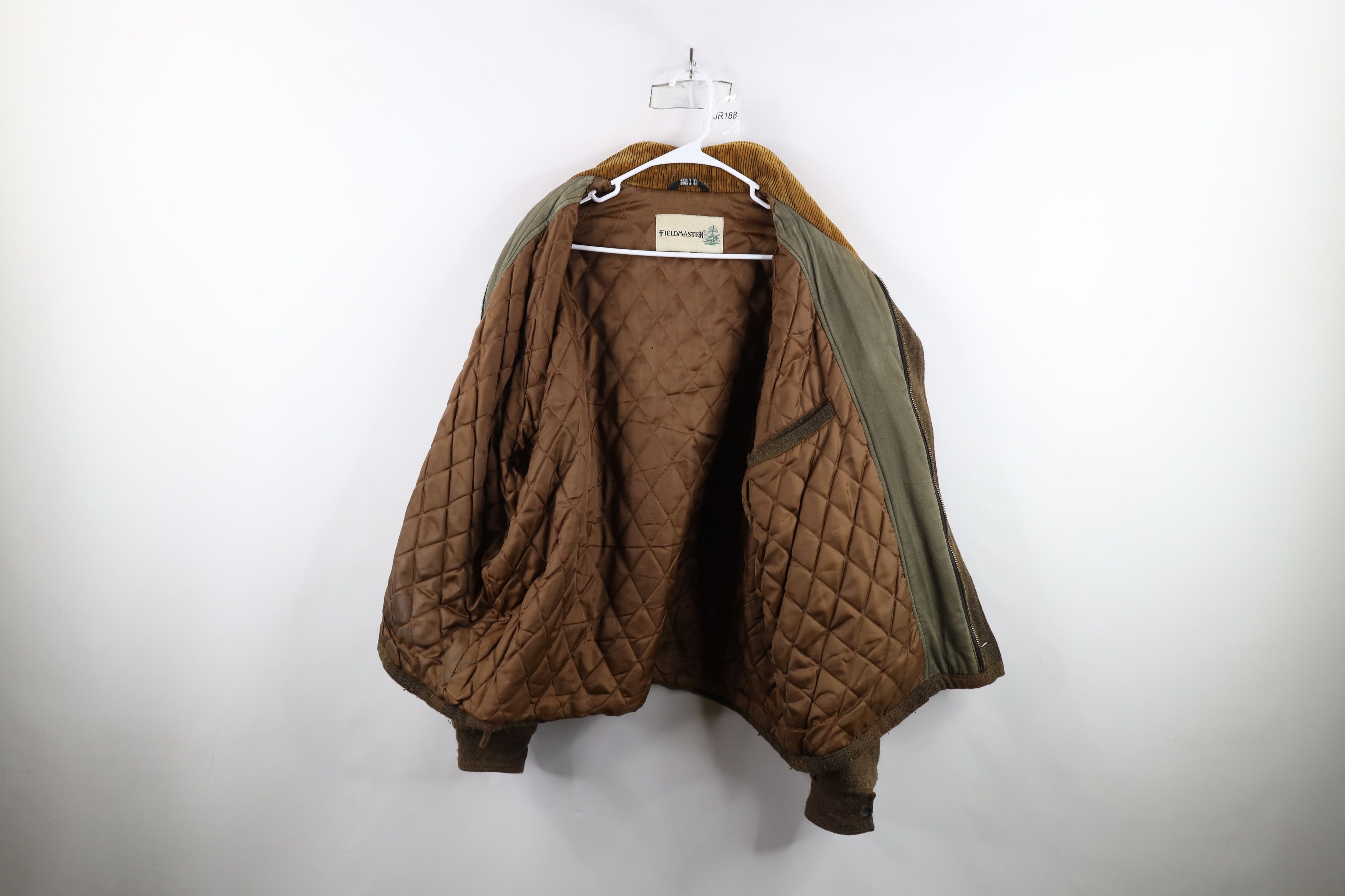 Vintage Vintage 90s Streetwear Back Wool Tweed Quilted Bomber Jacket Size US XL / EU 56 / 4 - 11 Thumbnail