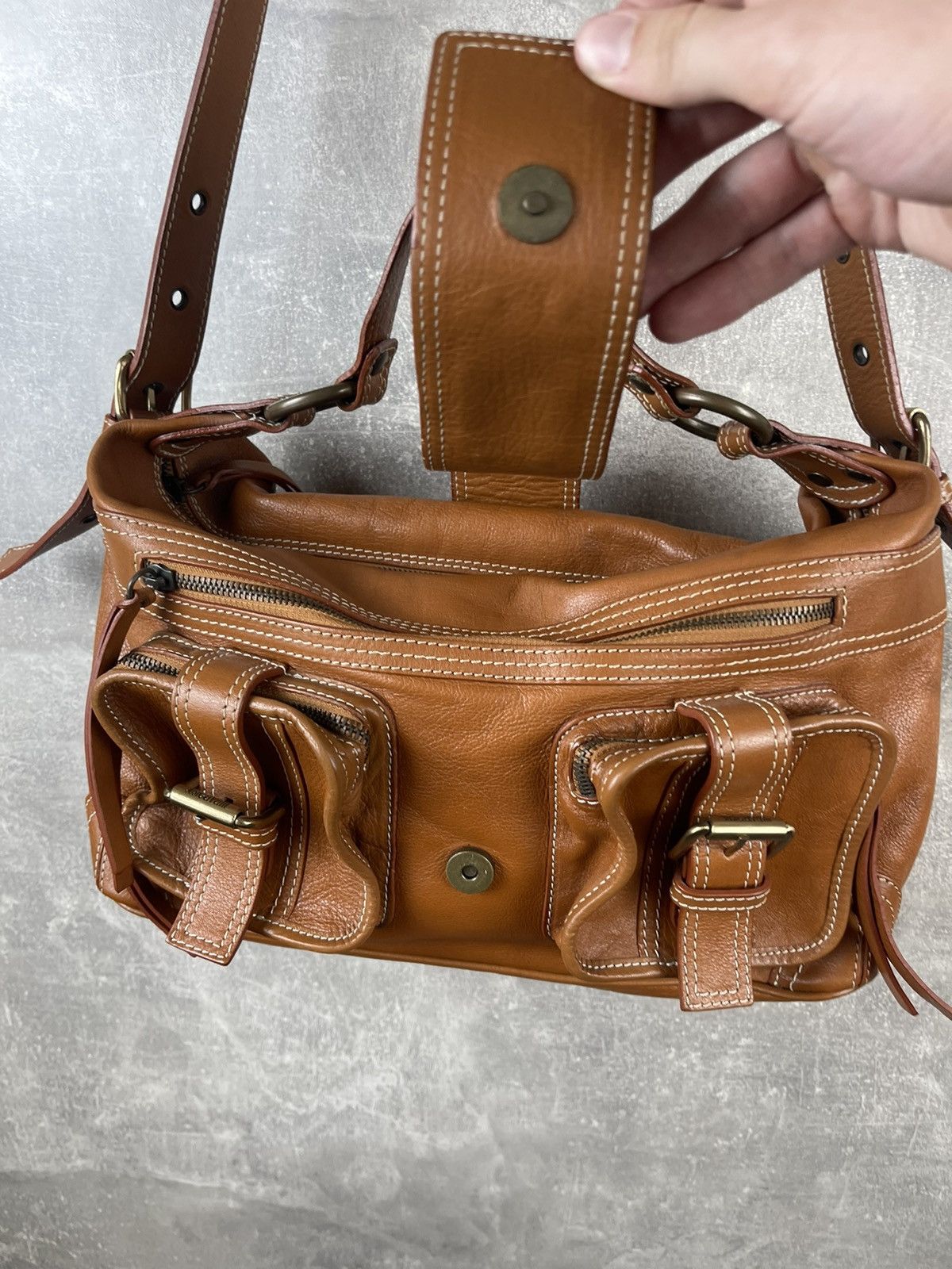 Just Cavalli × Roberto Cavalli × Vintage Just Cavalli Vintage Leather Shoulder Logo Buckle Bag Size ONE SIZE - 5 Thumbnail