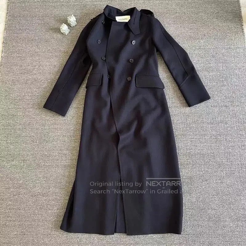 Valentino Women’s Wool Coat in Navy Blue .