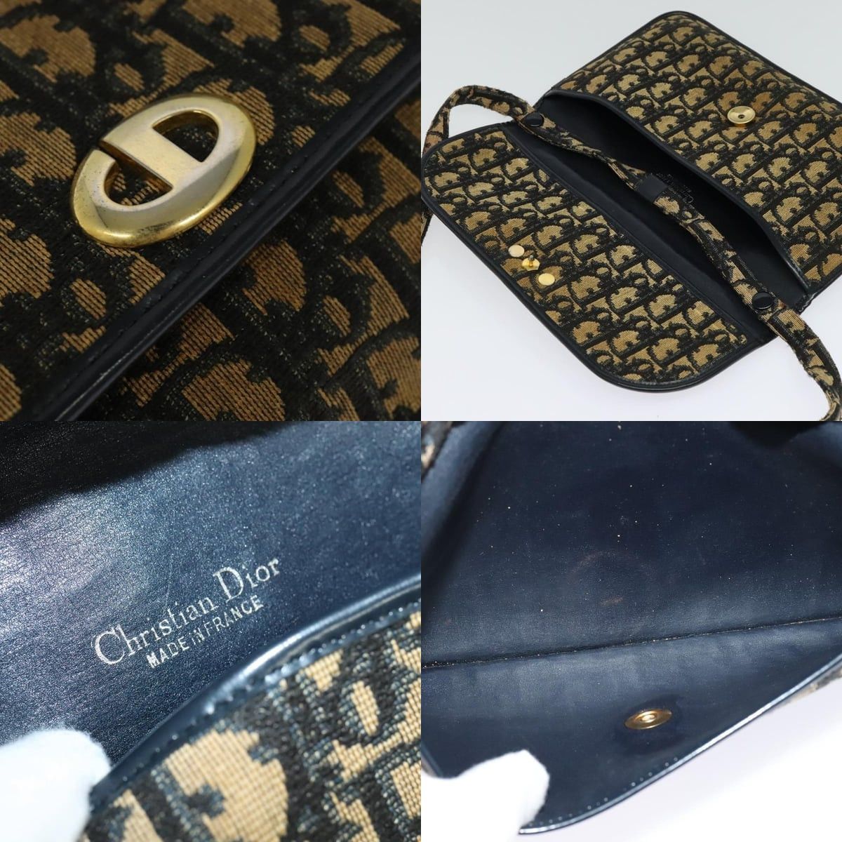 Dior DIOR Trotter Canvas Shoulder Bag Navy Size ONE SIZE - 11 Thumbnail