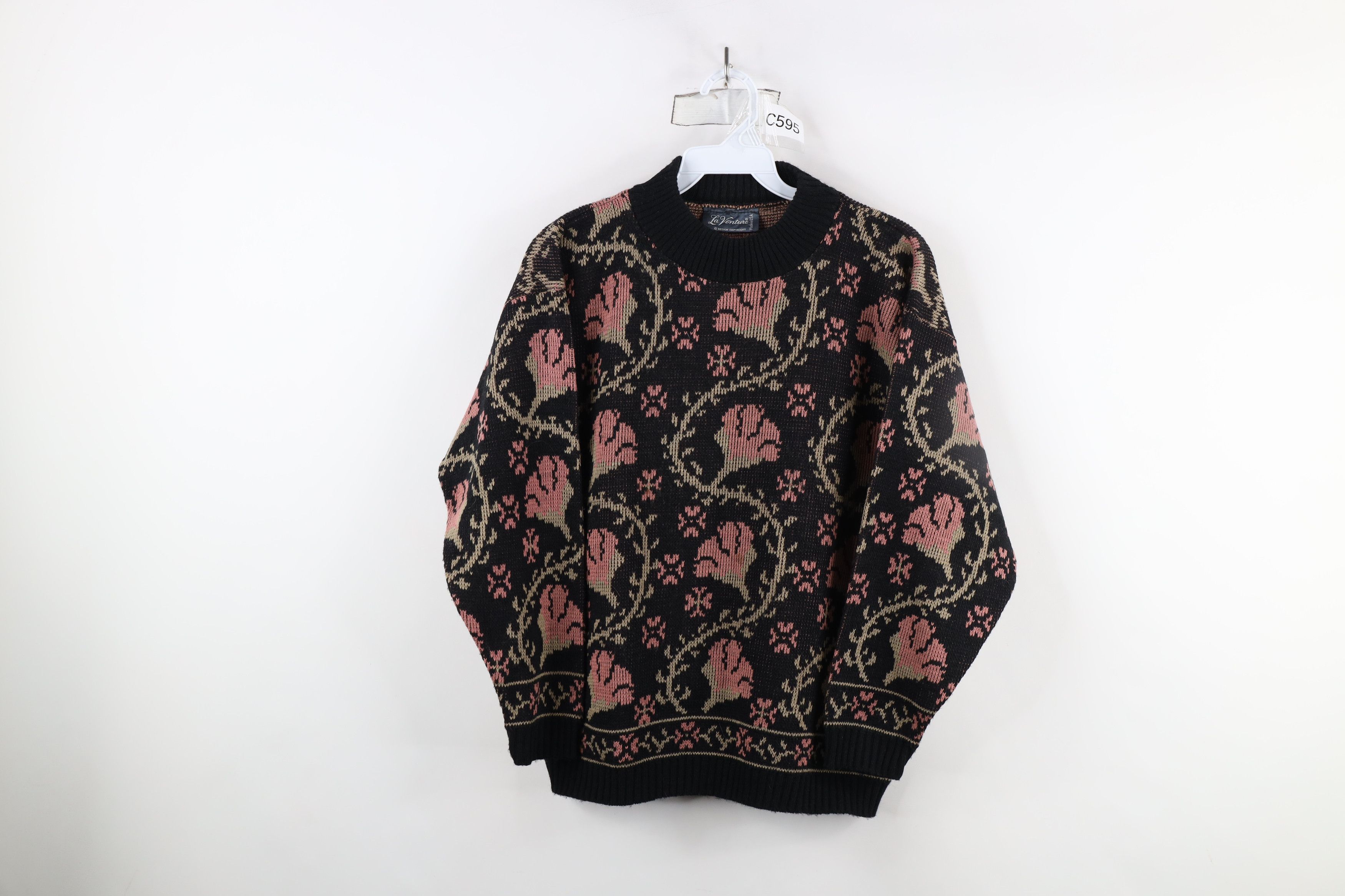 Vintage Vintage 90s Streetwear Flower Tapestry Knit Sweater USA Size M / US 6-8 / IT 42-44 - 1 Thumbnail