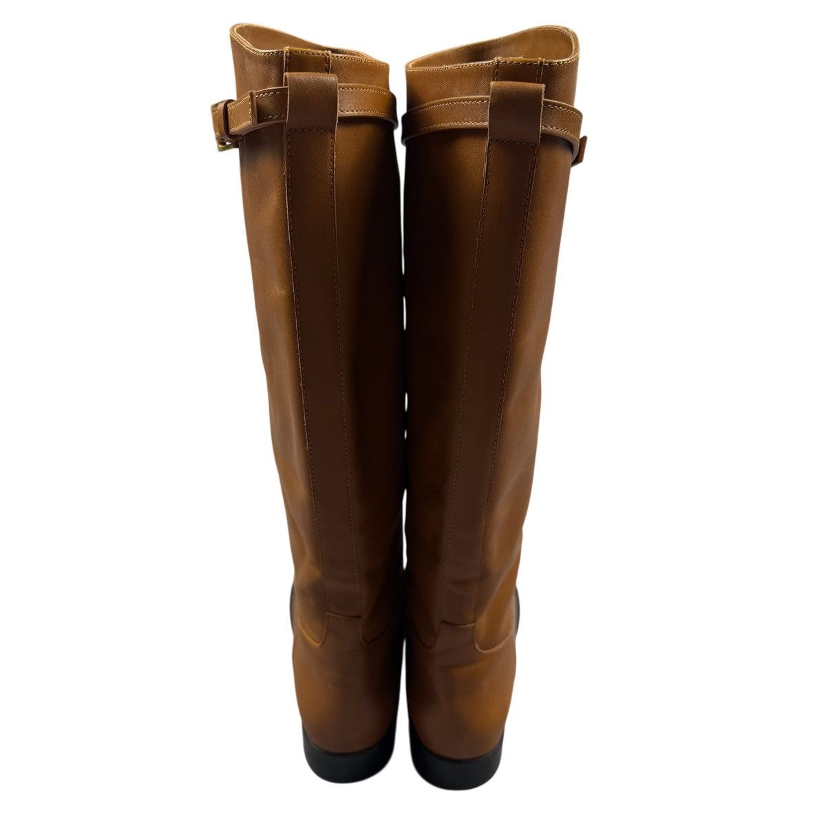 Prada PRADA Camel Leather Logo Belted Knee-High Riding Boots Size US 9 / IT 39 - 6 Thumbnail