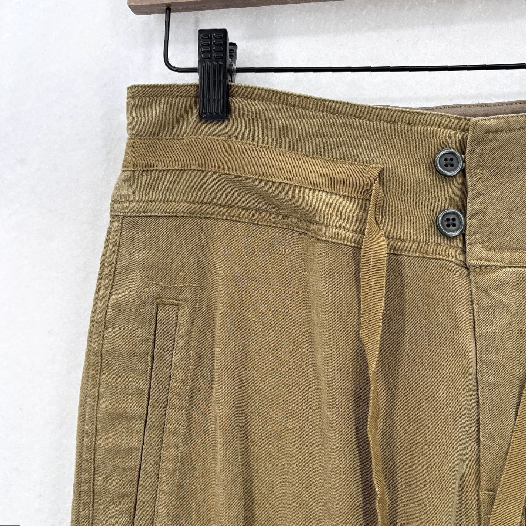 Vintage Sundance Cargo Pants Womens 8 Brown Lyocell Viscose Cuffed Drawstring Joggers Size 30" / US 8 / IT 44 - 3 Thumbnail