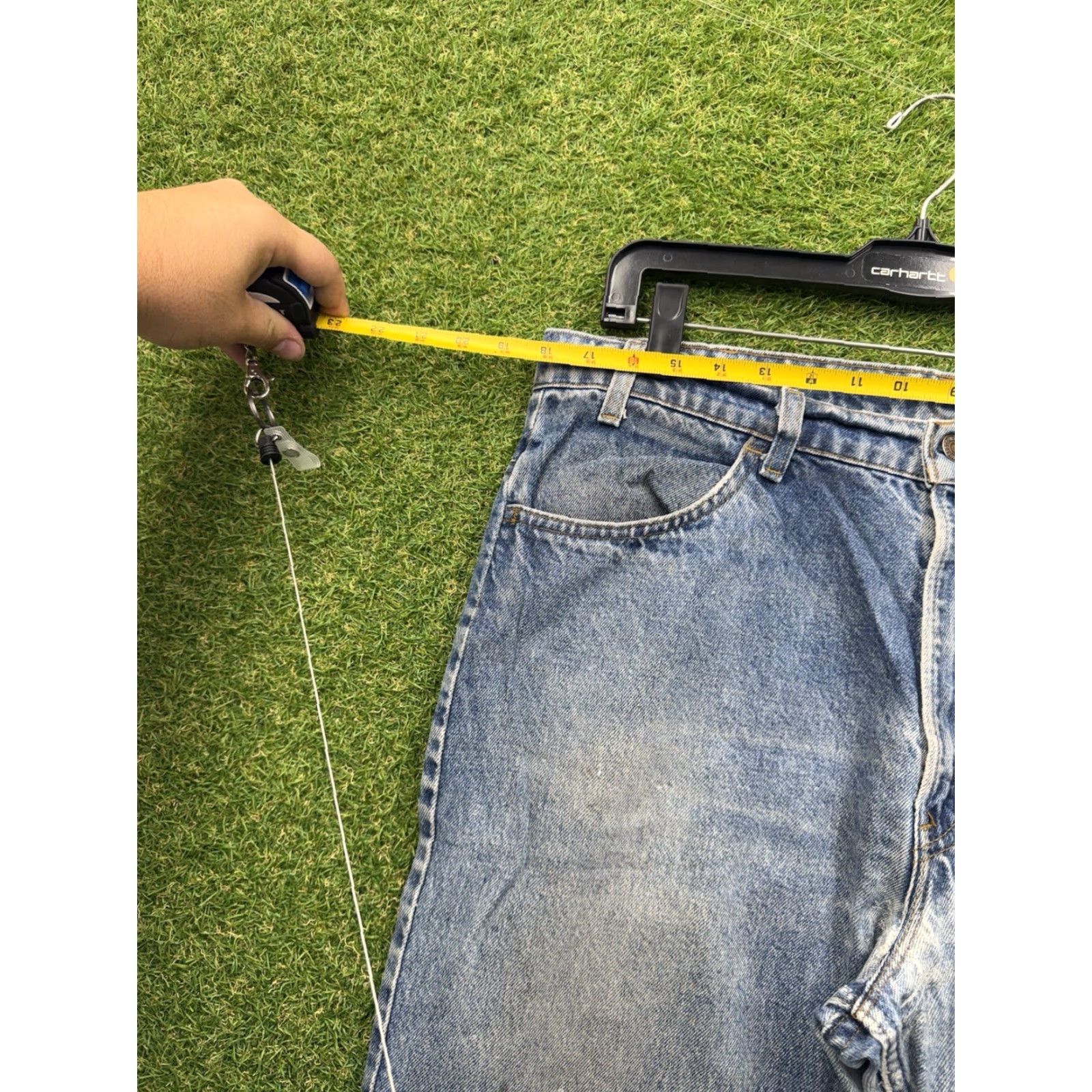 Levi's VINTAGE Levi's 505 Jeans Mens 34x30 Denim Blue Straight Workwear USA 90s Distressed Mens Levi's 505 Jeans Size US 34 / EU 50 - 3 Thumbnail