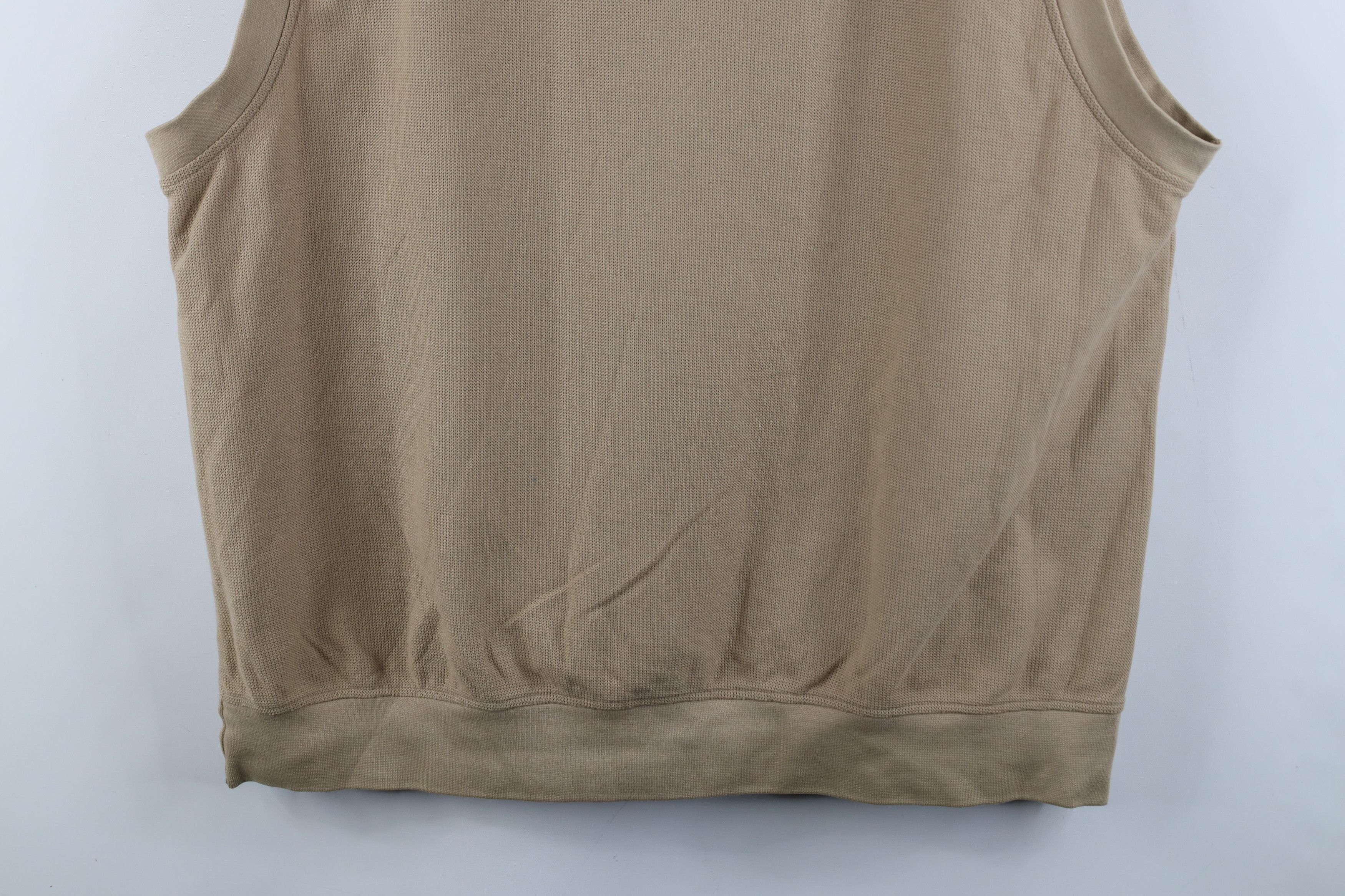Lands' End × Vintage Vintage 90s Lands End Waffle Knit Sweater Vest Beige Cotton Size US XL / EU 56 / 4 - 3 Thumbnail