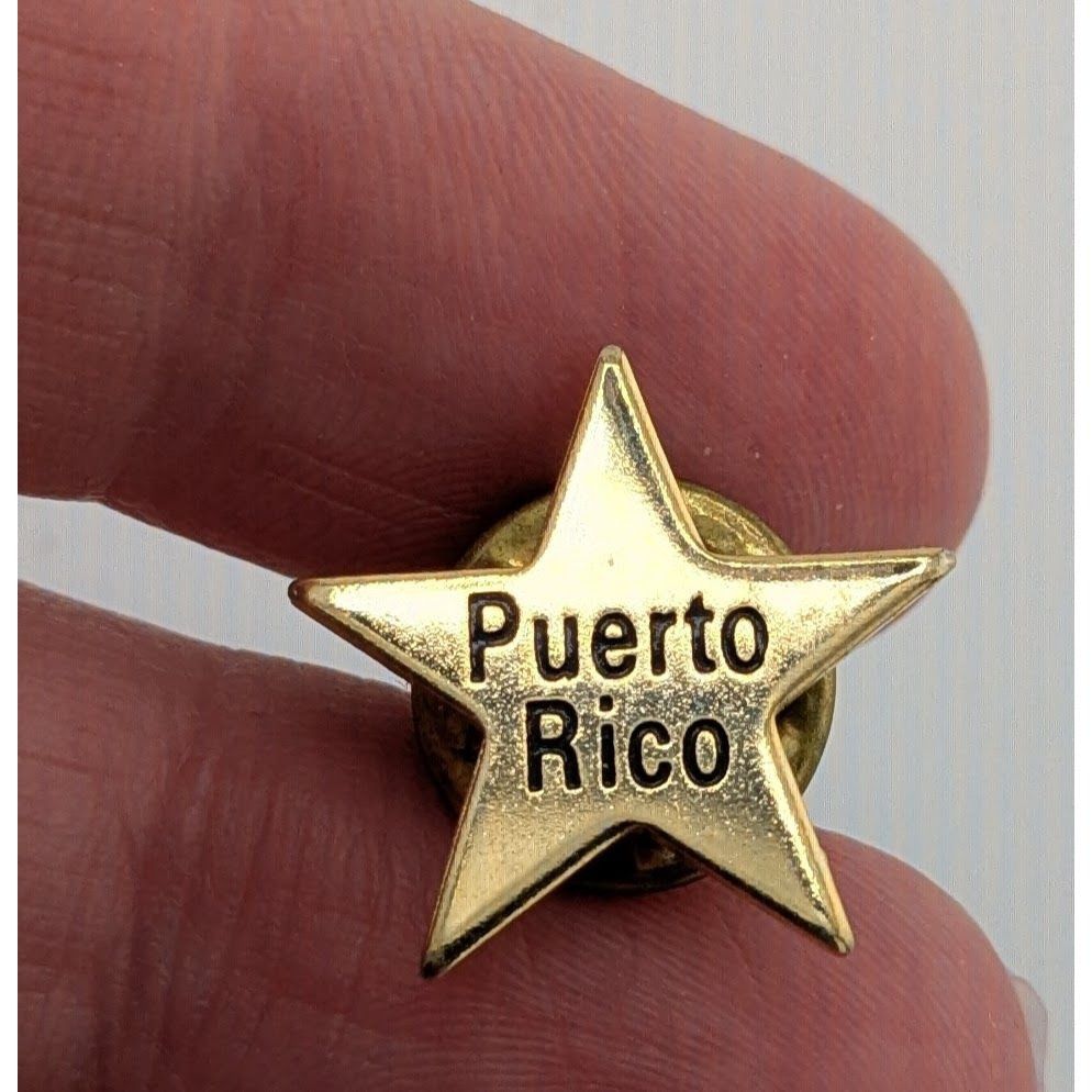 Other Puerto Rico Souvenir Gold Tone Star Lapel Pin Size ONE SIZE - 3 Thumbnail