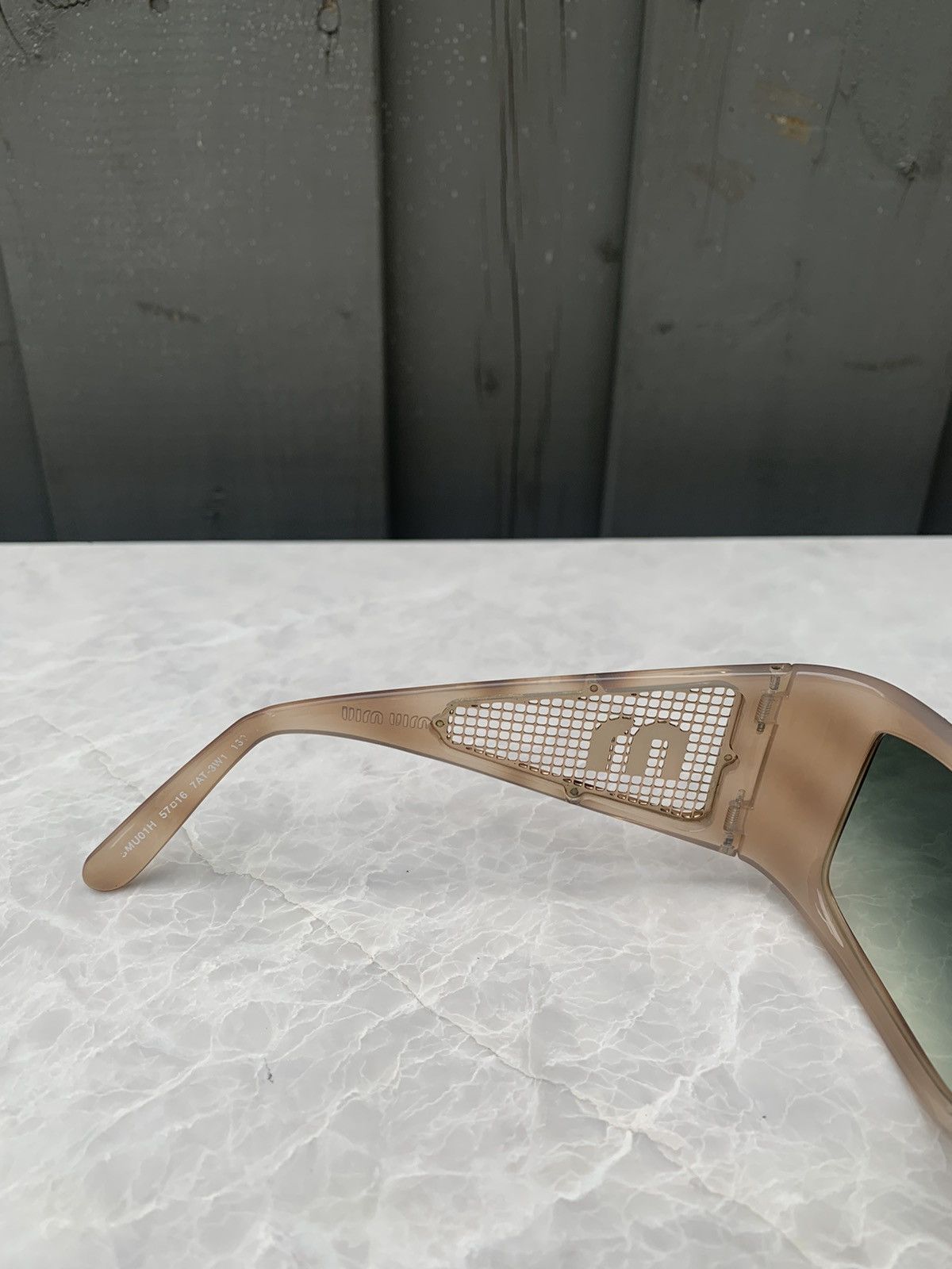 Miu Miu × Prada × Vintage 2000s Miu Miu Sunglasses Mesh Side Y2K Vintage Prada SMU01H Size ONE SIZE - 11 Thumbnail