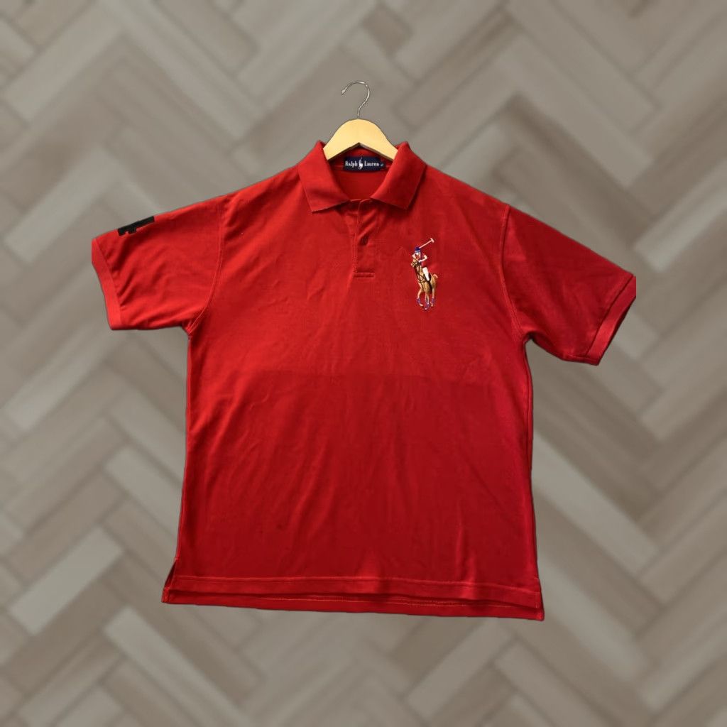 Ralph Lauren VINTAGE Ralph Lauren Polo Shirt XL Red Solid Short Sleeve Collared Casual Mens Size US XL / EU 56 / 4 - 1 Thumbnail