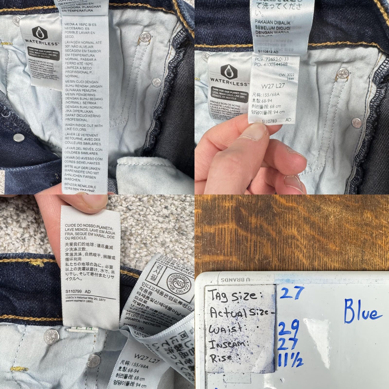 Levi's Levi's Ribcage Straight Ankle Jeans Womens 27 Blue High Rise Distressed 27x27 Size 27" / US 4 / IT 40 - 10 Thumbnail