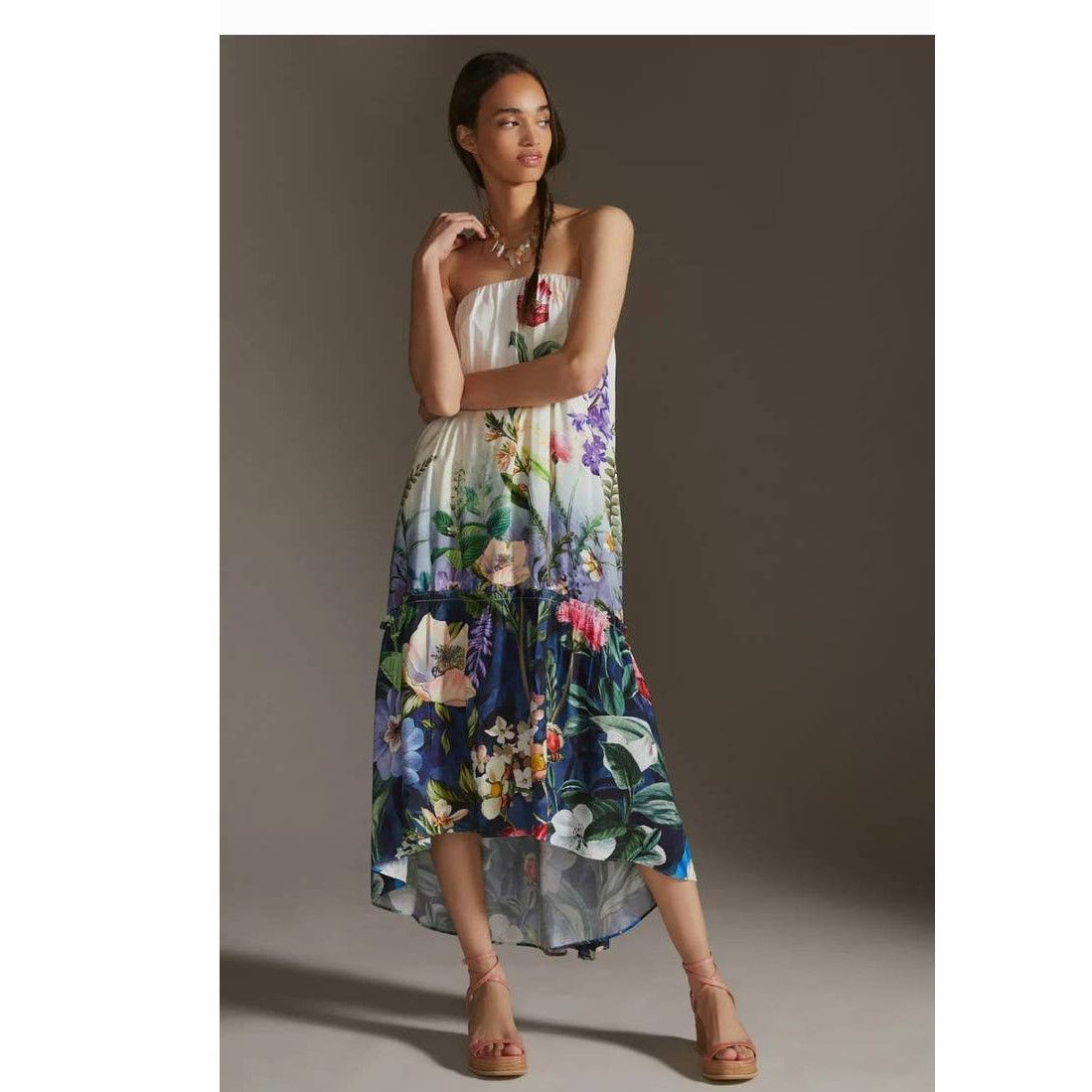 Anthropologie Anthropologie Strapless Maxi Dress SMALL Removable Straps Size S / US 4 / IT 40 - 1 Thumbnail