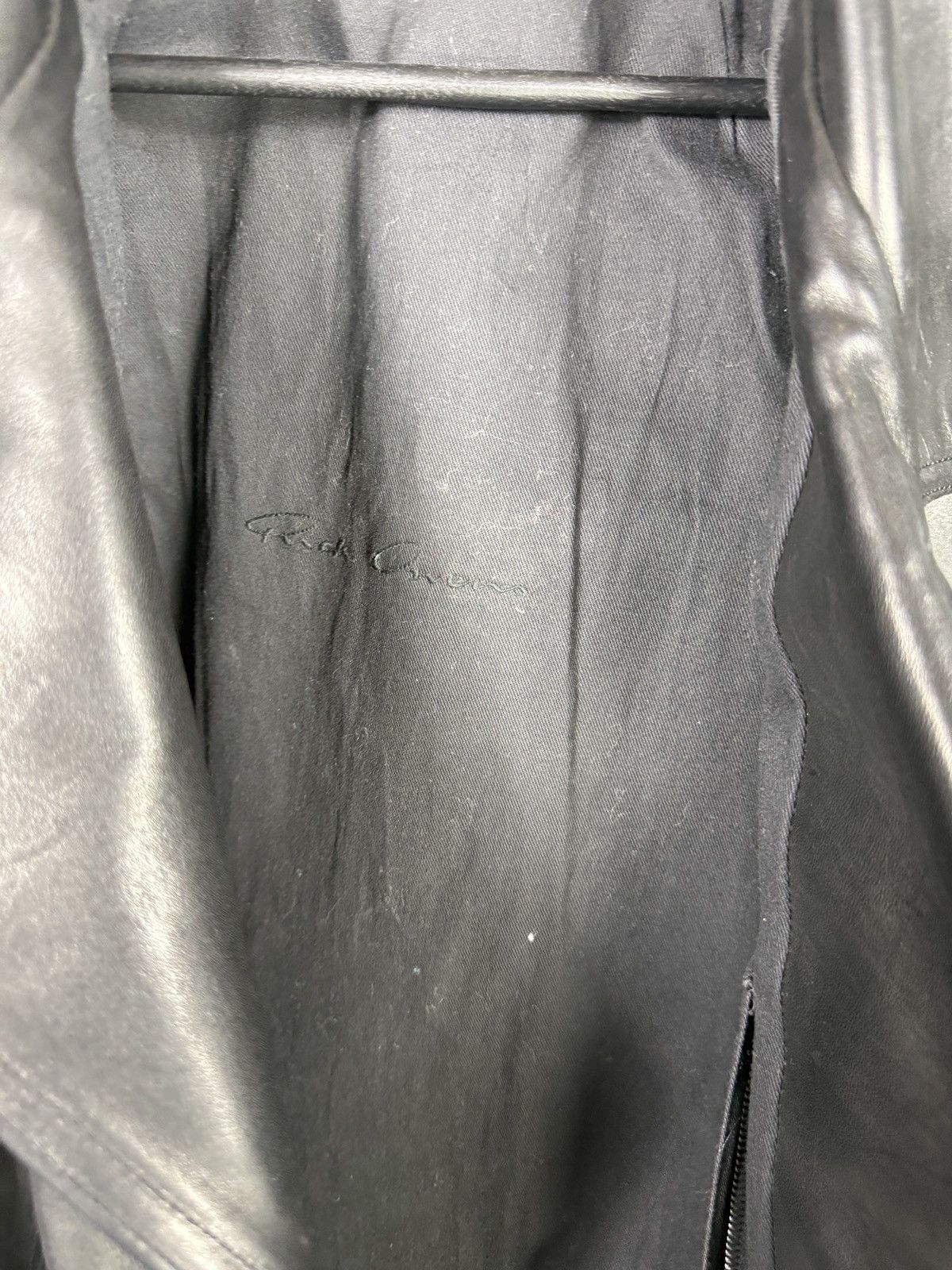Rick Owens Rick Owens Black Oversized Leather Biker Jacket Size US L / EU 52-54 / 3 - 3 Thumbnail