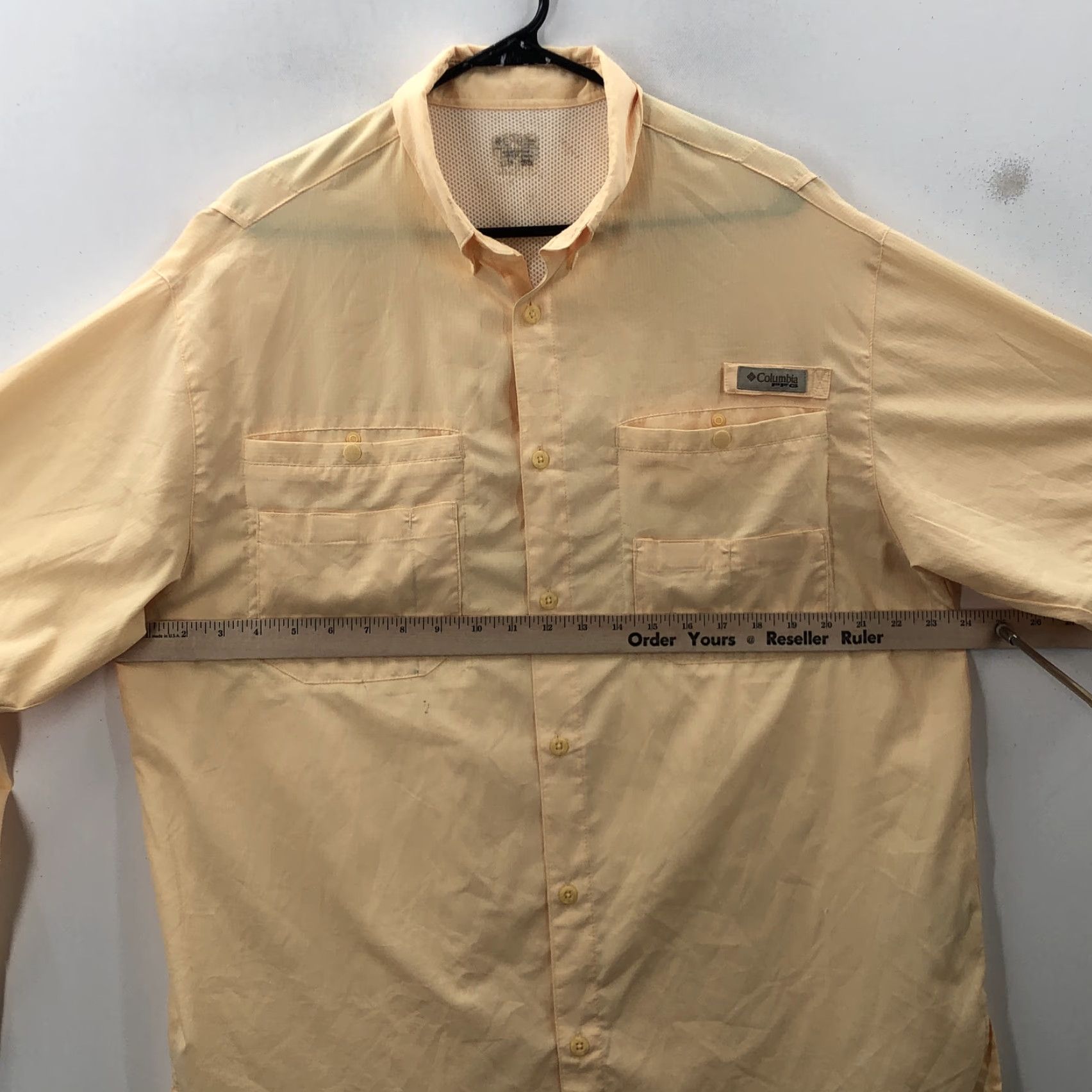 Vintage Columbia Mens Yellow Pockets Long Sleeve Collared Casual Button-Up Shirt XL Sz Size US XL / EU 56 / 4 - 2 Thumbnail