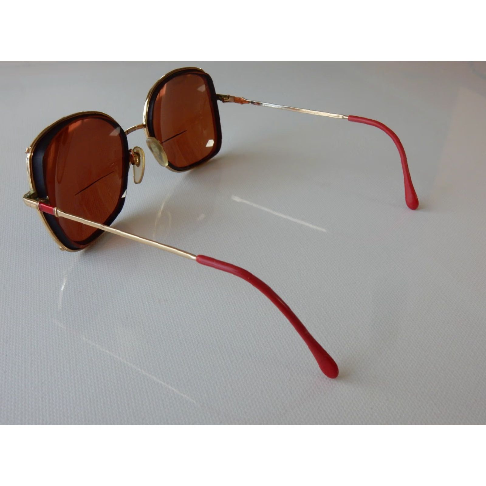 Vintage Luxottica Sunglasses Frames Only Women's Red 56[]16 135 Felicia Size ONE SIZE - 4 Thumbnail