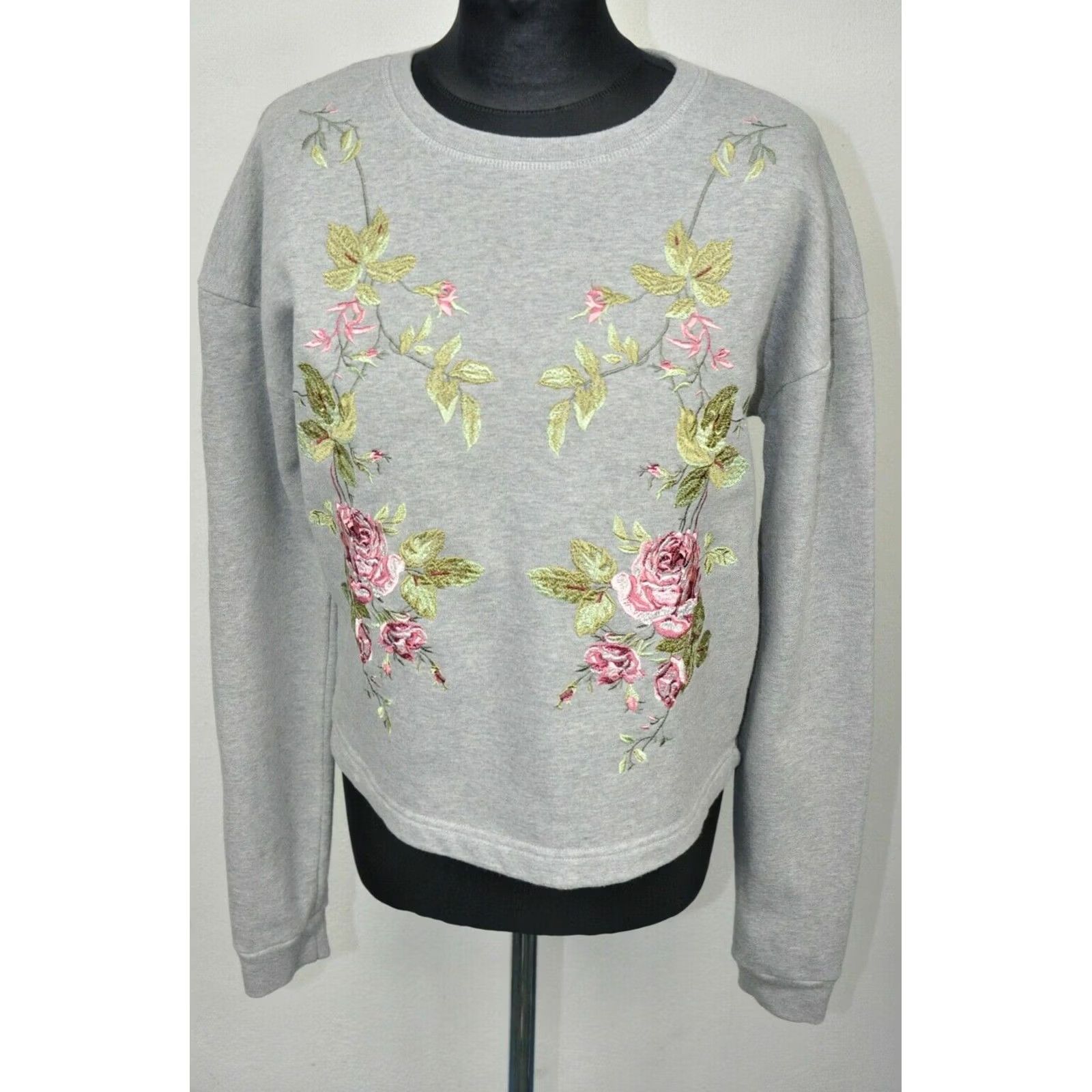 Alexander McQueen ALEXANDER MCQUEEN Sweatshirt Gray Embellished Women's XS Size XS / US 0-2 / IT 36-38 - 2 Thumbnail