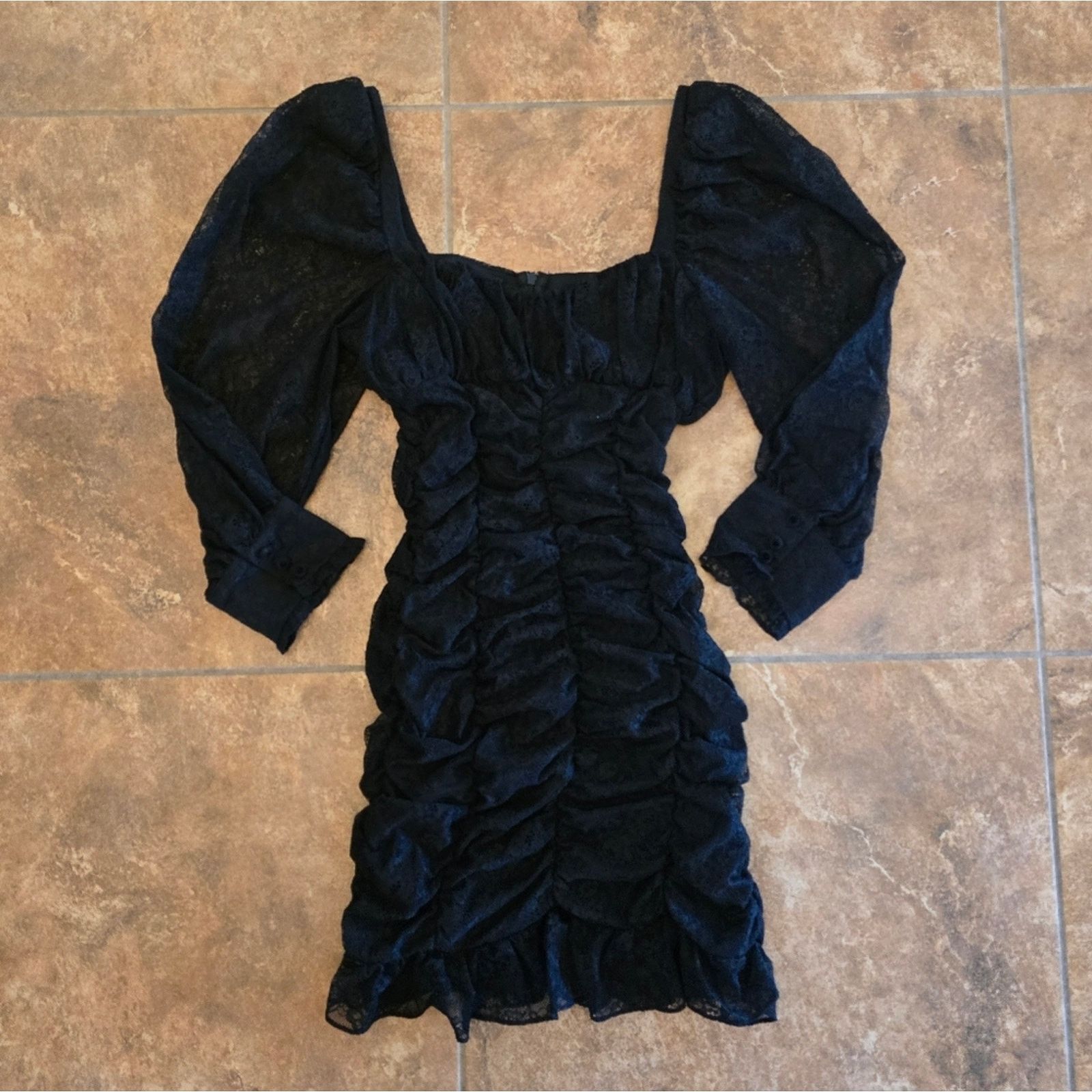 Zara Black Laced | ZARA | Long Sleeve Mini Size S / US 4 / IT 40 - 1 Thumbnail