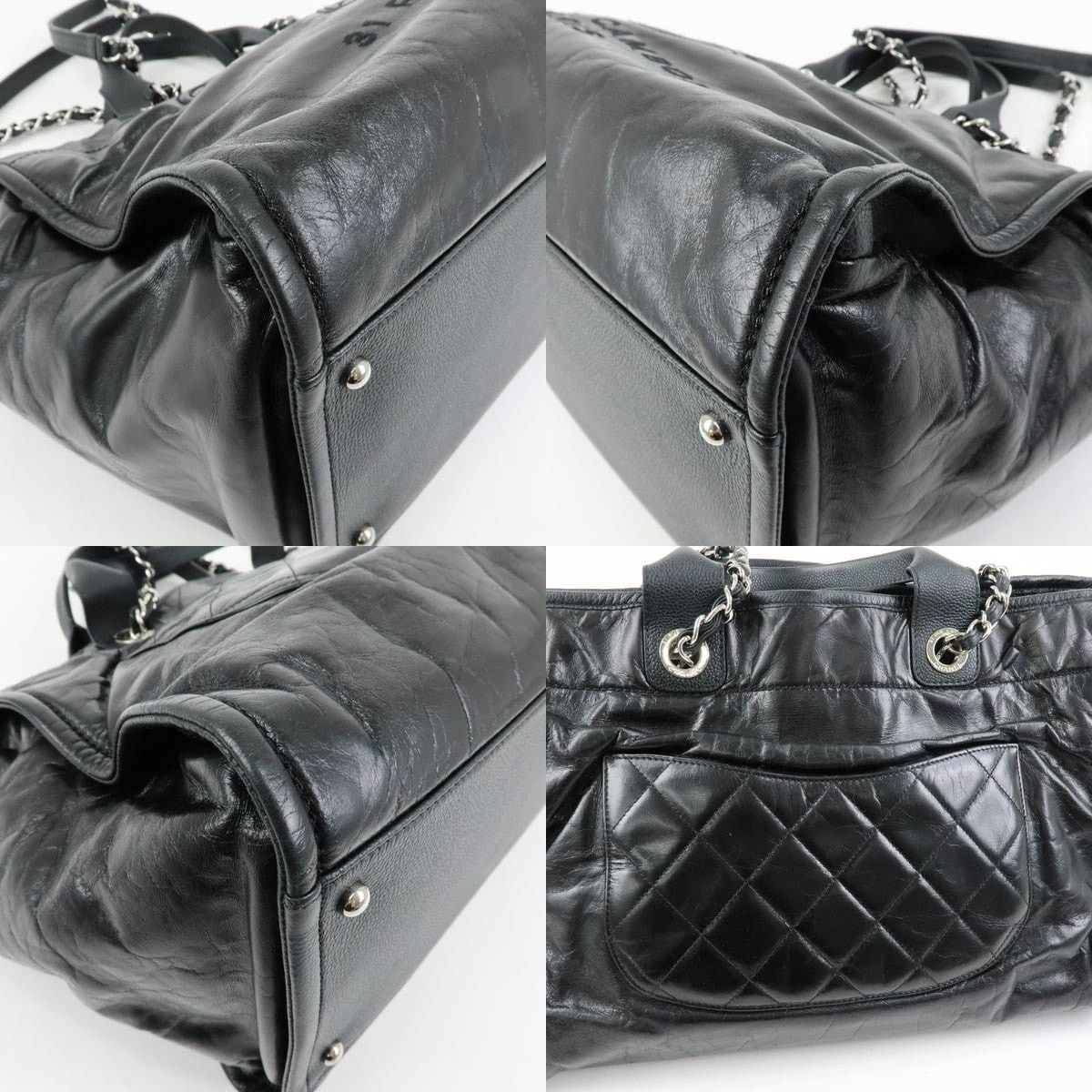 Chanel Chanel Deauville GM Calfskin Tote Black Size ONE SIZE - 5 Thumbnail