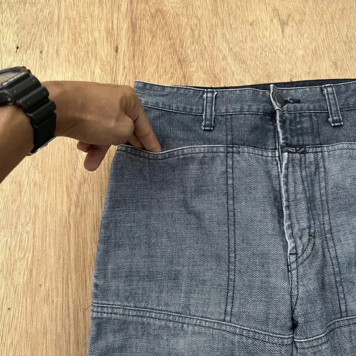 Marithe + Francois Girbaud UNIQUE‼️MARITHE FRANCOIS GIRBAUD JEAN SELVEDGE PATHWORK RARE Size US 26 / EU 42 - 2 Thumbnail