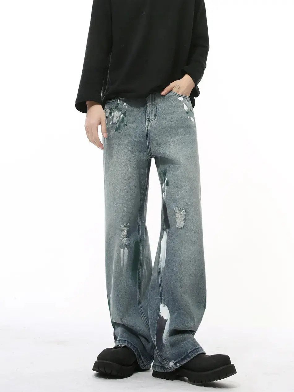 Japanese Brand Retro loose graffiti high street jeans Size US 32 / EU 48 - 3 Thumbnail