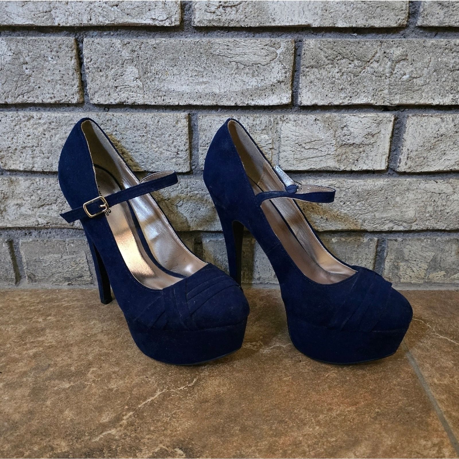 Other Navy | CHARLOTTE RUSSE | Penelope Heel Size US 8 / IT 38 - 2 Thumbnail