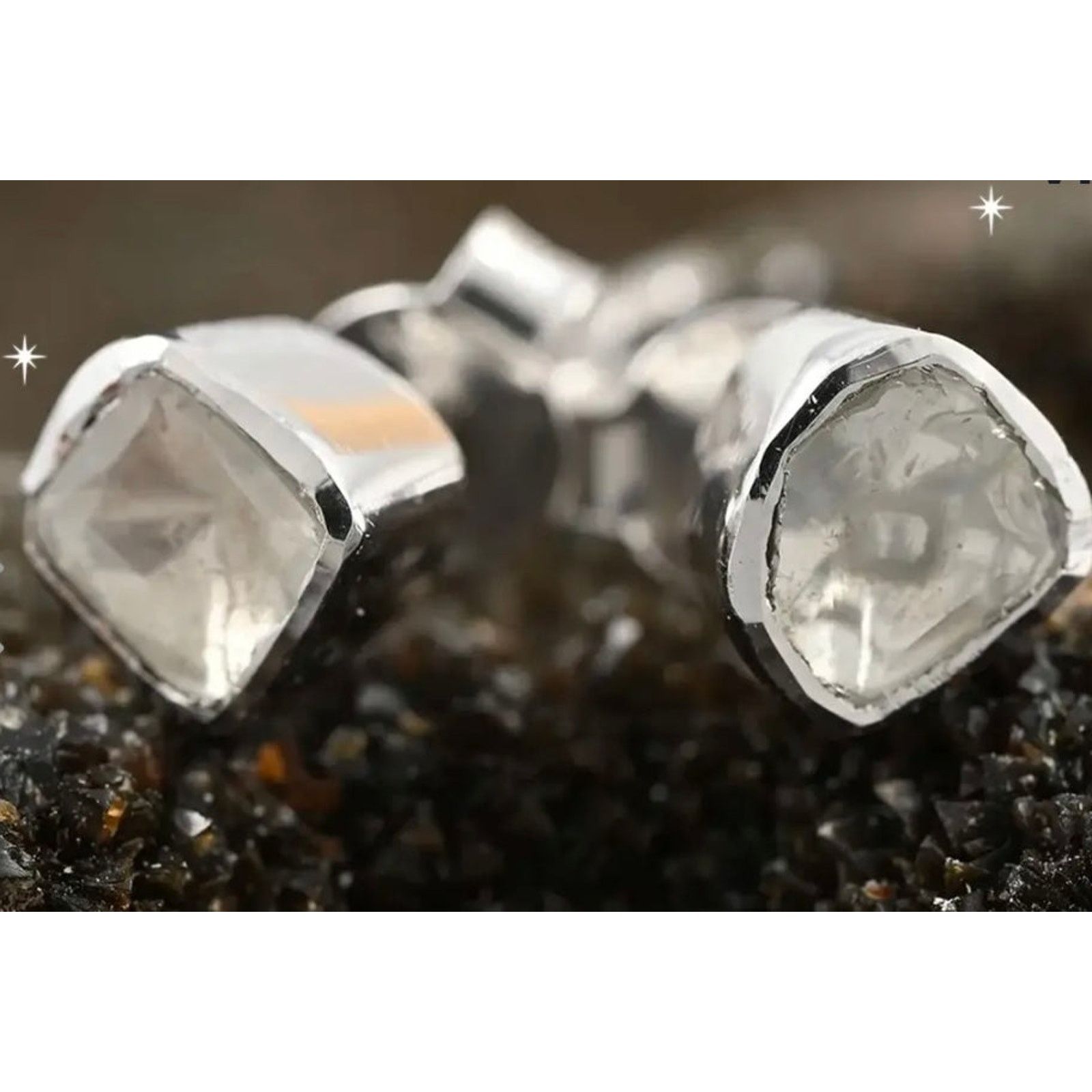 Other Natural polki diamond stud earrings in sterling silver Size ONE SIZE - 1 Thumbnail