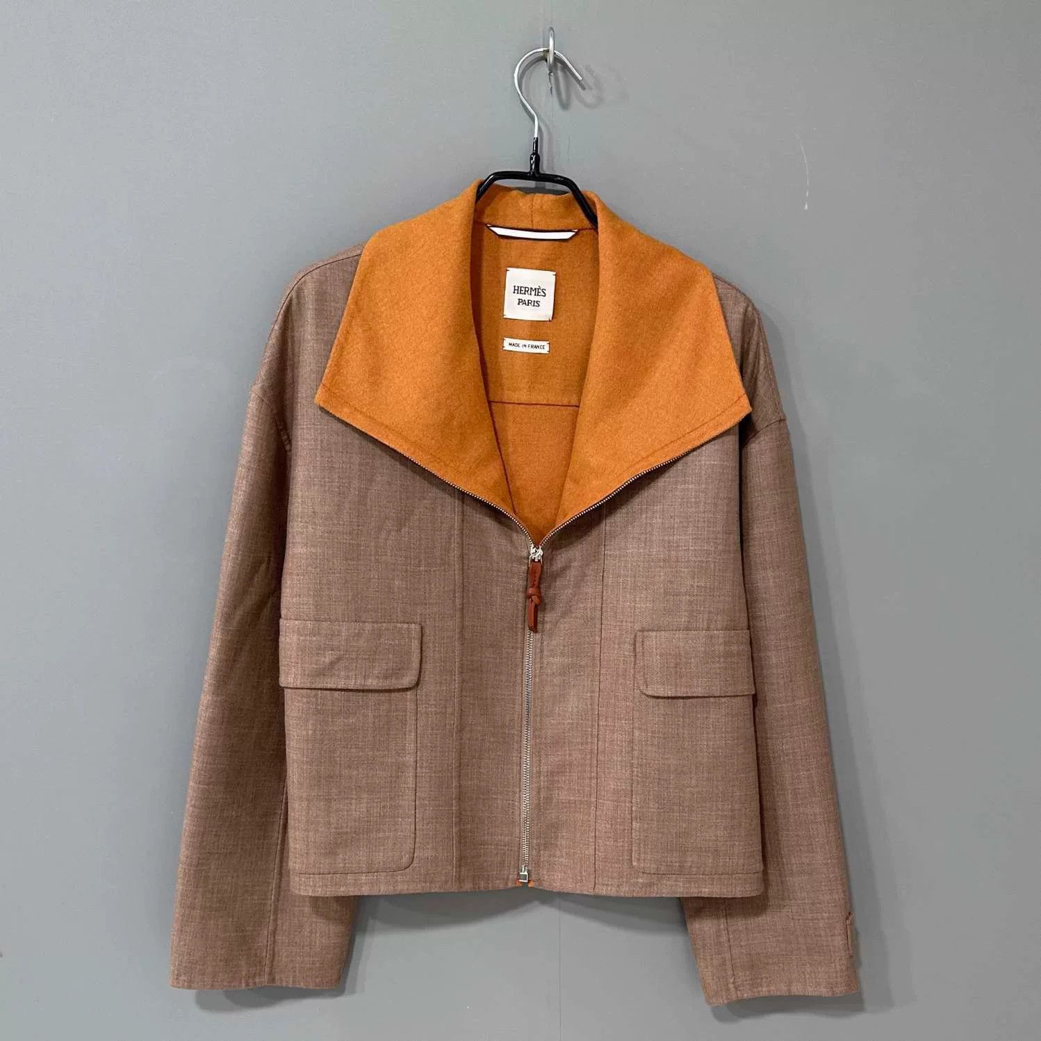 Hermes HERMES Brown Cashmere Zip Jacket Size US S / EU 44-46 / 1 - 1 Thumbnail