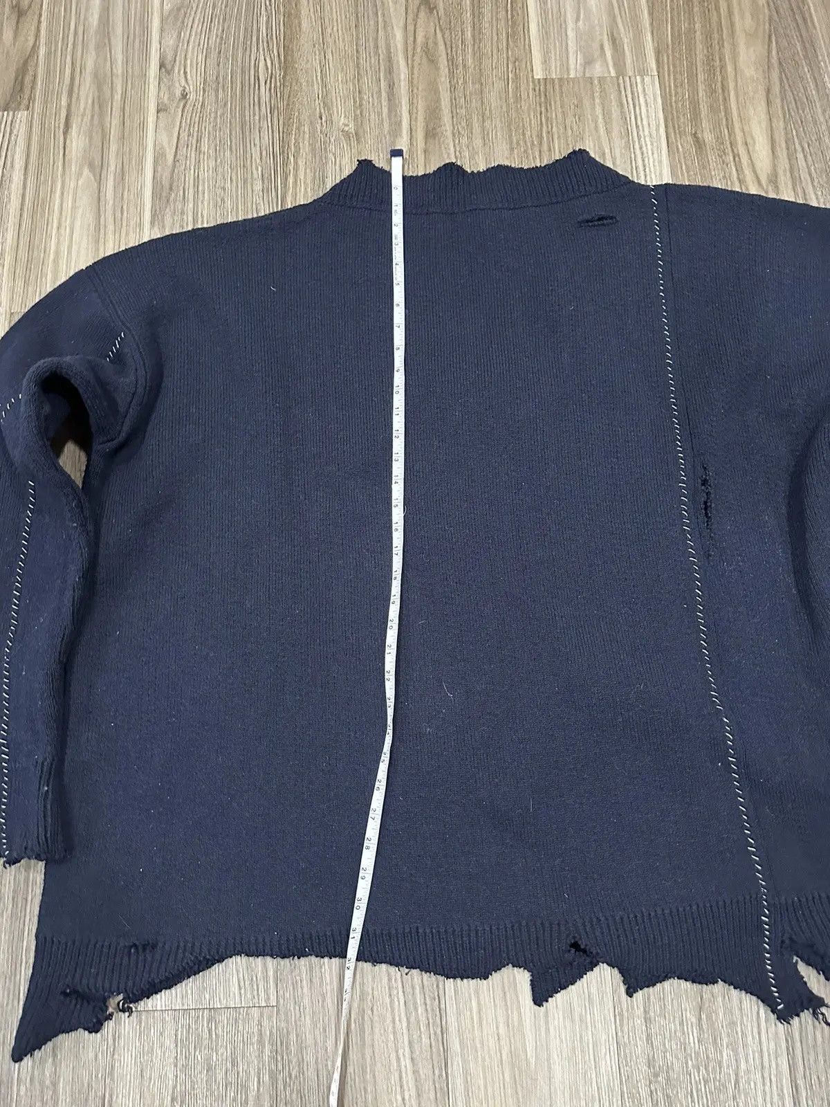 Raf Simons Oversized Destroyed Varsity Sweater Size US XL / EU 56 / 4 - 5 Thumbnail
