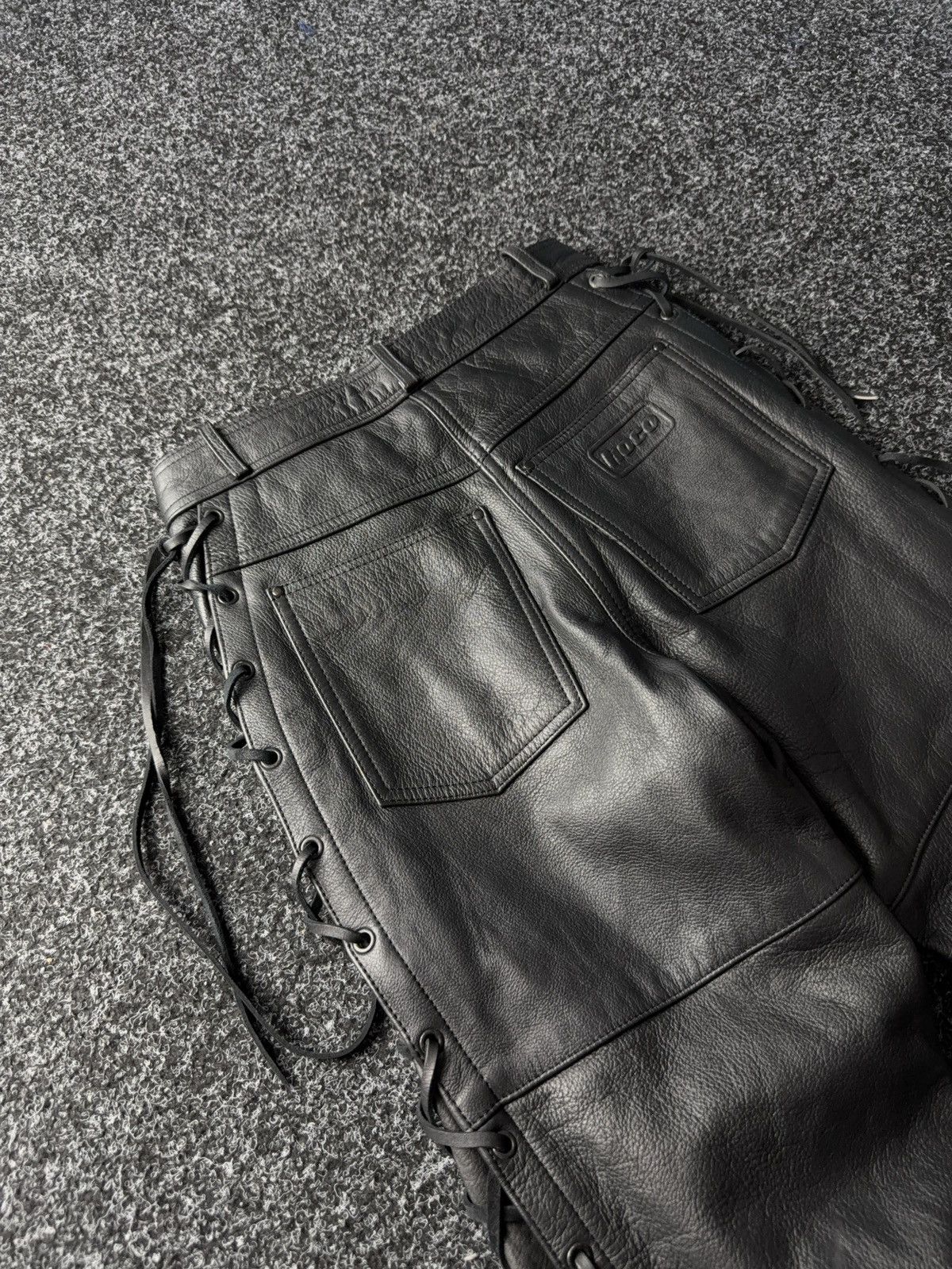 Leather Y2K Vintage Leather Pants Opium Style Alt Biker USA Rare Size 26" / US 2 / IT 38 - 14 Thumbnail