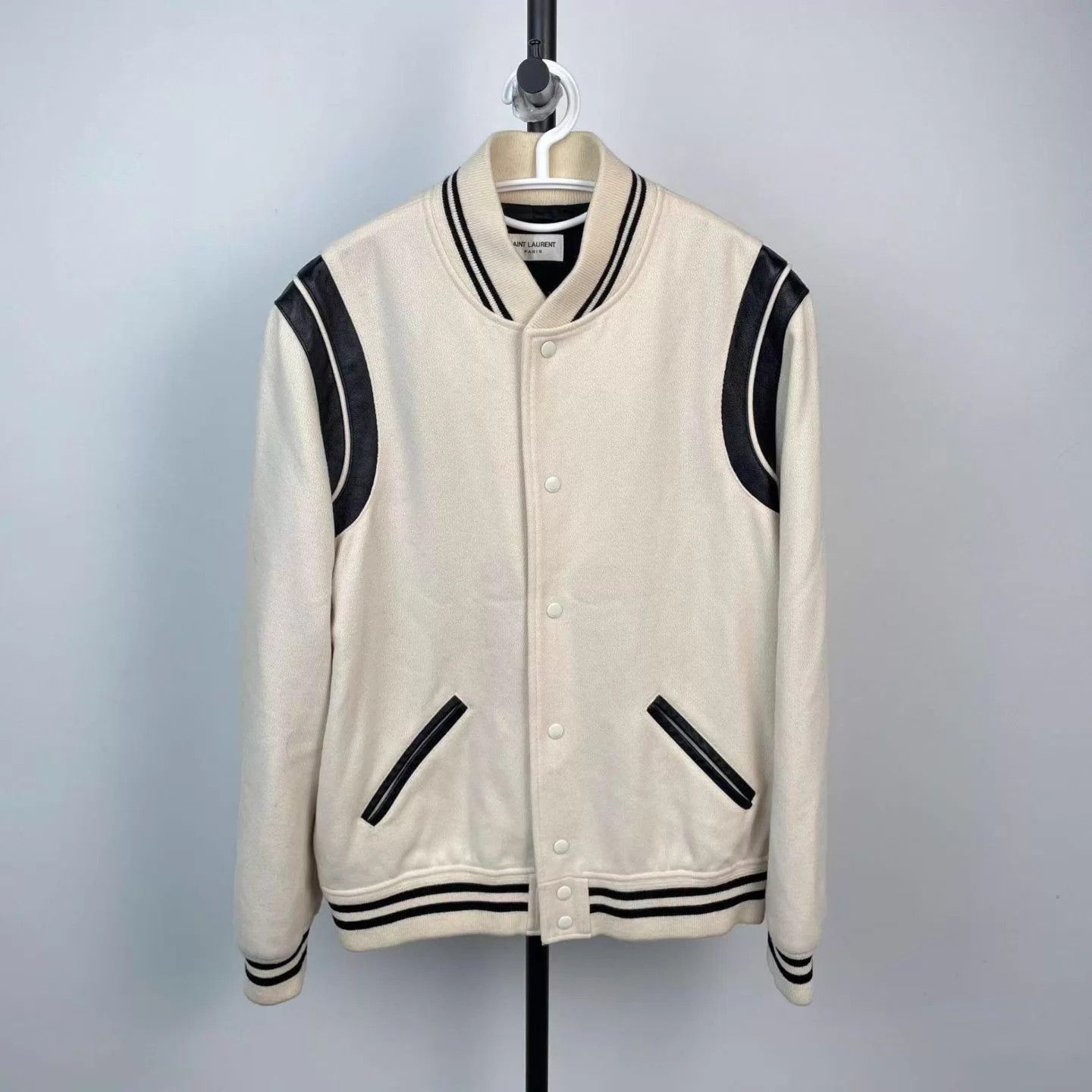 Yves Saint Laurent Multi-Color Varsity Bomber Jacket Size US L / EU 52-54 / 3 - 1 Thumbnail