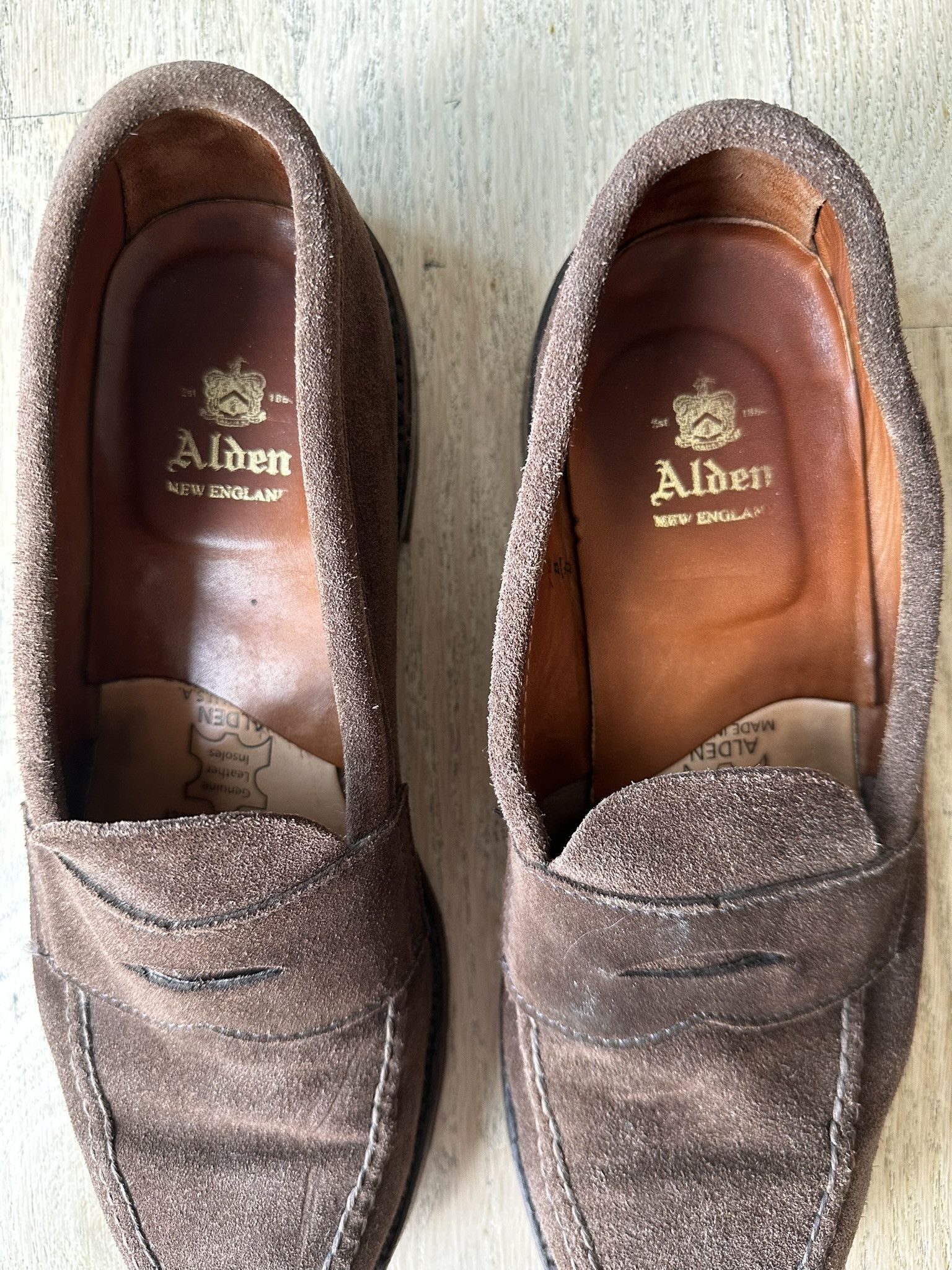 Alden Alden 6245F Unlined LHS Penny Loafer Dark Brown Suede Size US 7.5 / EU 40-41 - 2 Thumbnail