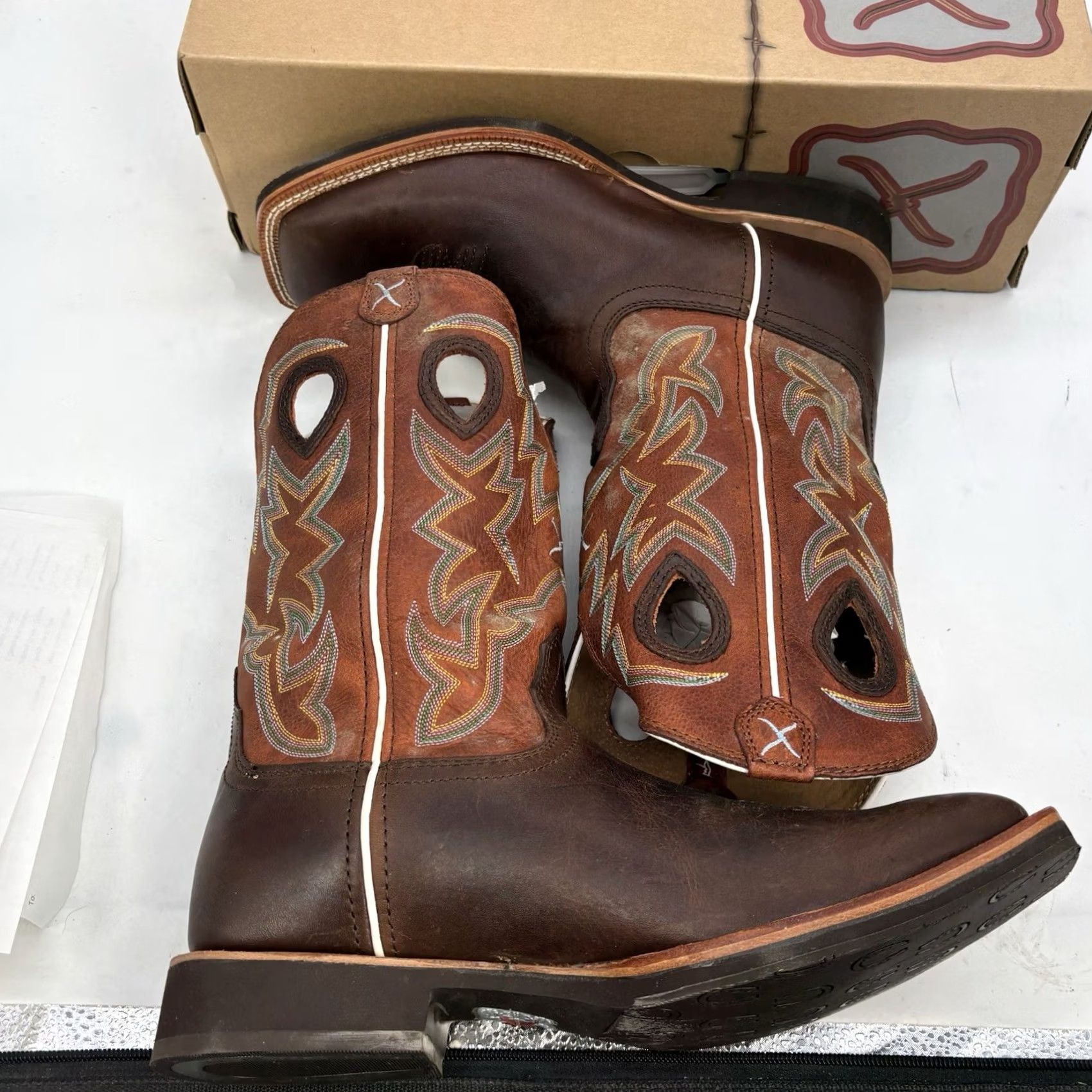 Twisted X VINTAGE Twisted Boots Mens 11D Workwear Cowboy Leather Outdoor Brown MHM0014 New Size US 11 / EU 44 - 5 Thumbnail