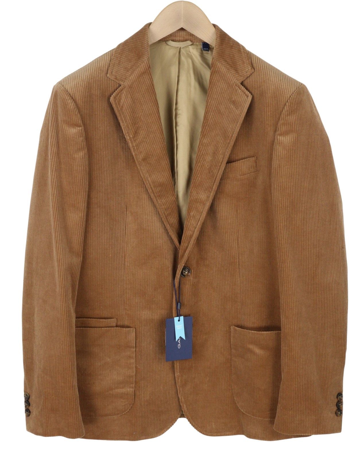 Gant CORD EU52 Roasted Walnut Slim Wool Blazer 87326 Size 42R - 1 Thumbnail