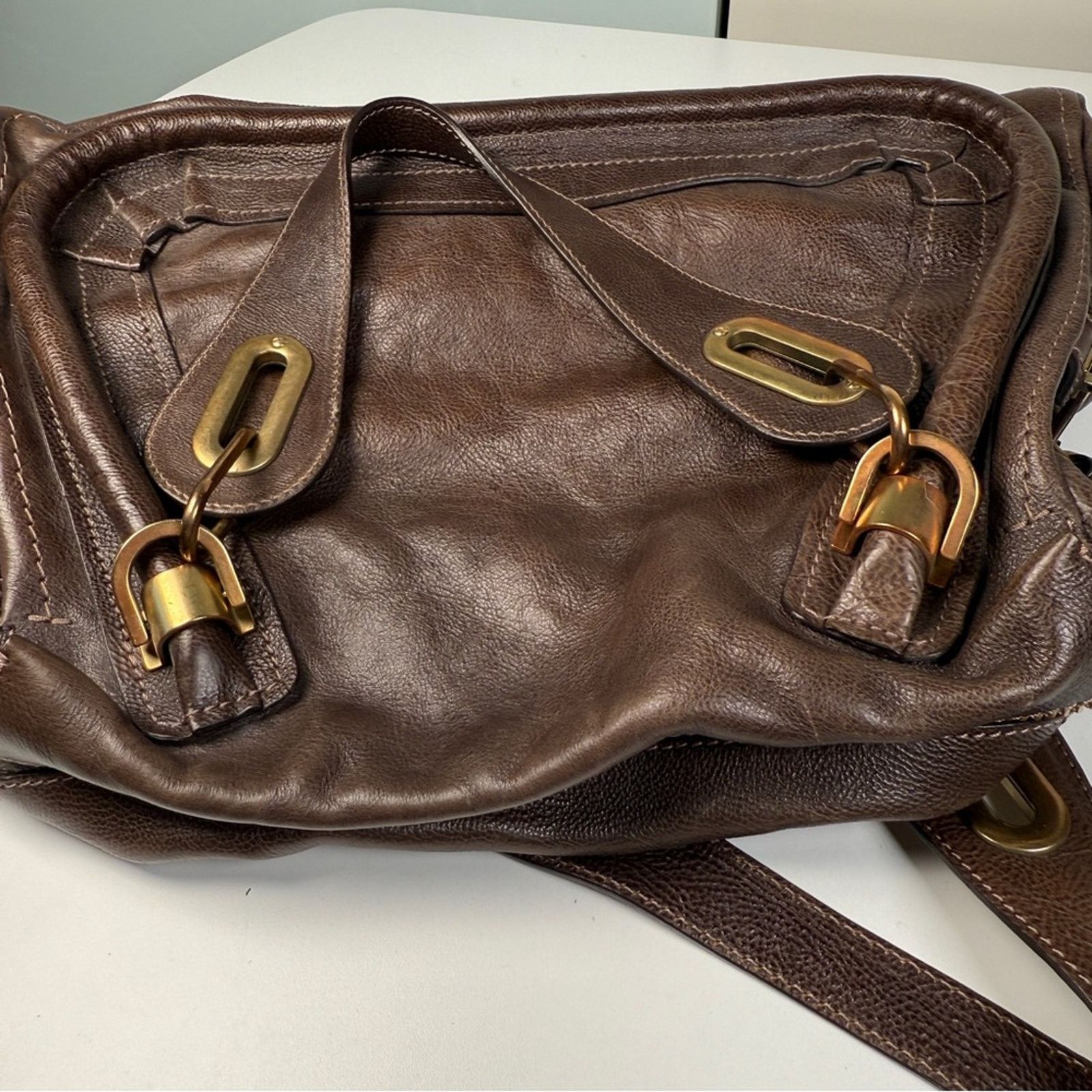 Chloe Chloé Paraty Brown Leather Tote Size ONE SIZE - 13 Thumbnail