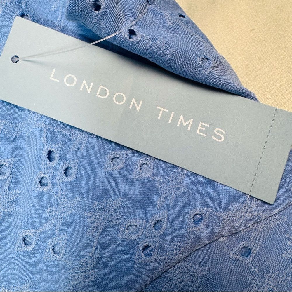 Other NWT New London Times Sleeveless Eyelet Dress In Vista Blue Size XL / US 12-14 / IT 48-50 - 7 Thumbnail