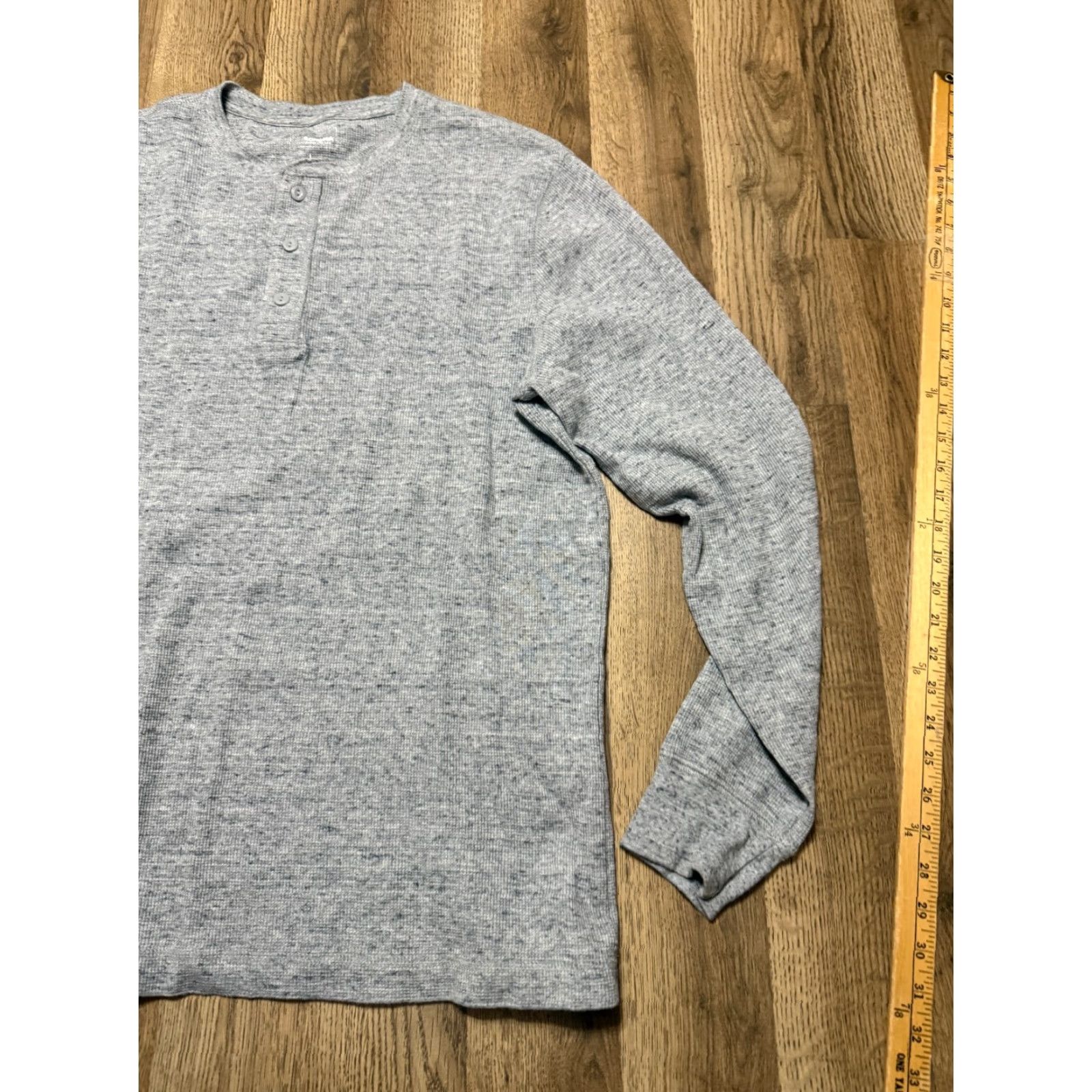 Vintage Sonoma Shirt, Men's Large, Gray, Long Sleeve, Henley, 1/4 Button, T-Shirt, Regular Size L / US 10 / IT 46 - 4 Thumbnail