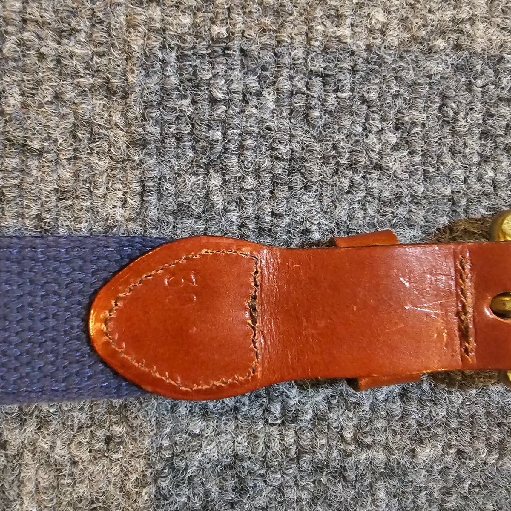 Vintage VINTAGE Leather Man Belt Mens 30 Belt Leather Brass Buckle Beach Lighthouse Made In USA Golf Dress Mens Size 30 - 7 Thumbnail