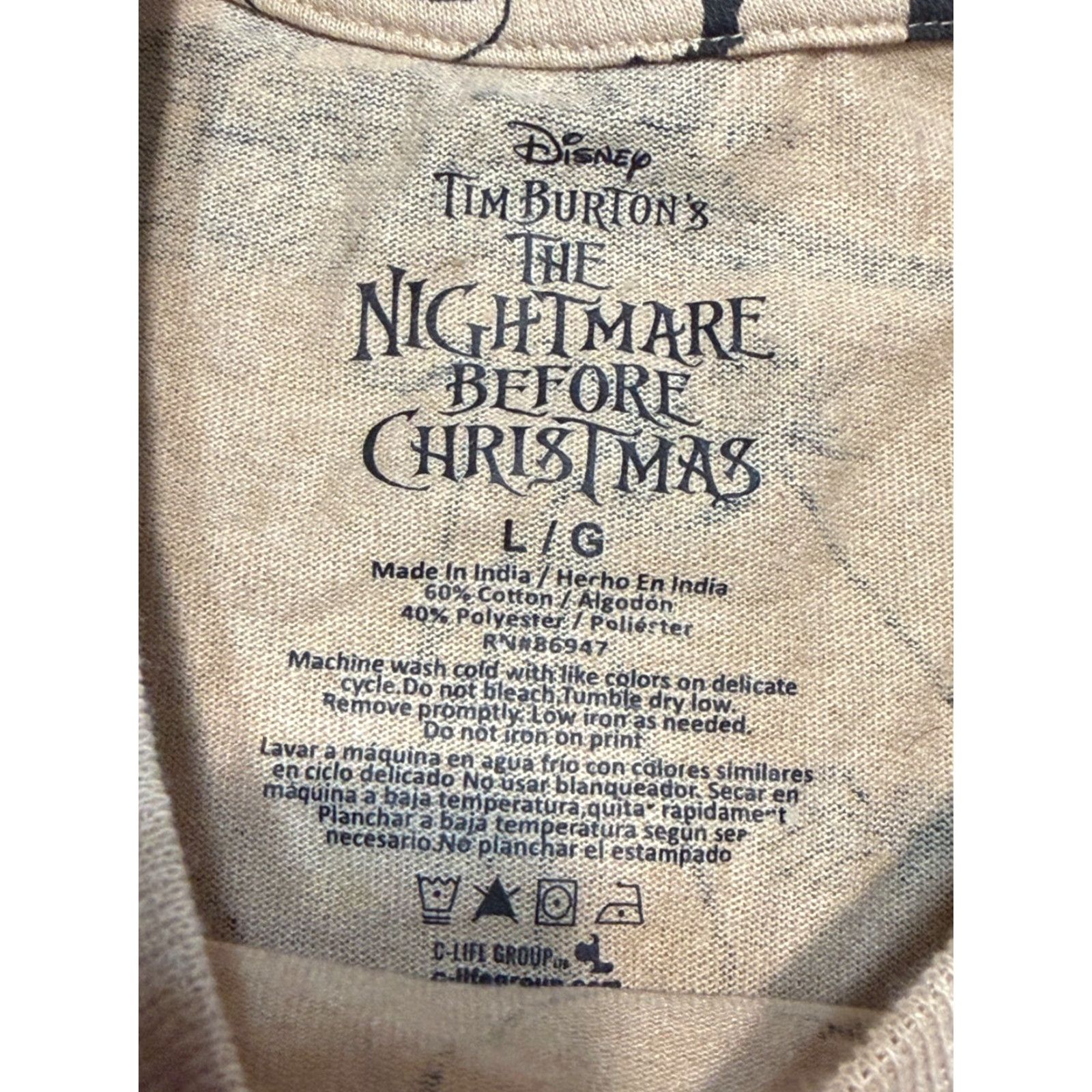 Vintage VINTAGE The Nightmare Before Christmas shirt Mens Large Black The Burton's Size US L / EU 52-54 / 3 - 6 Thumbnail