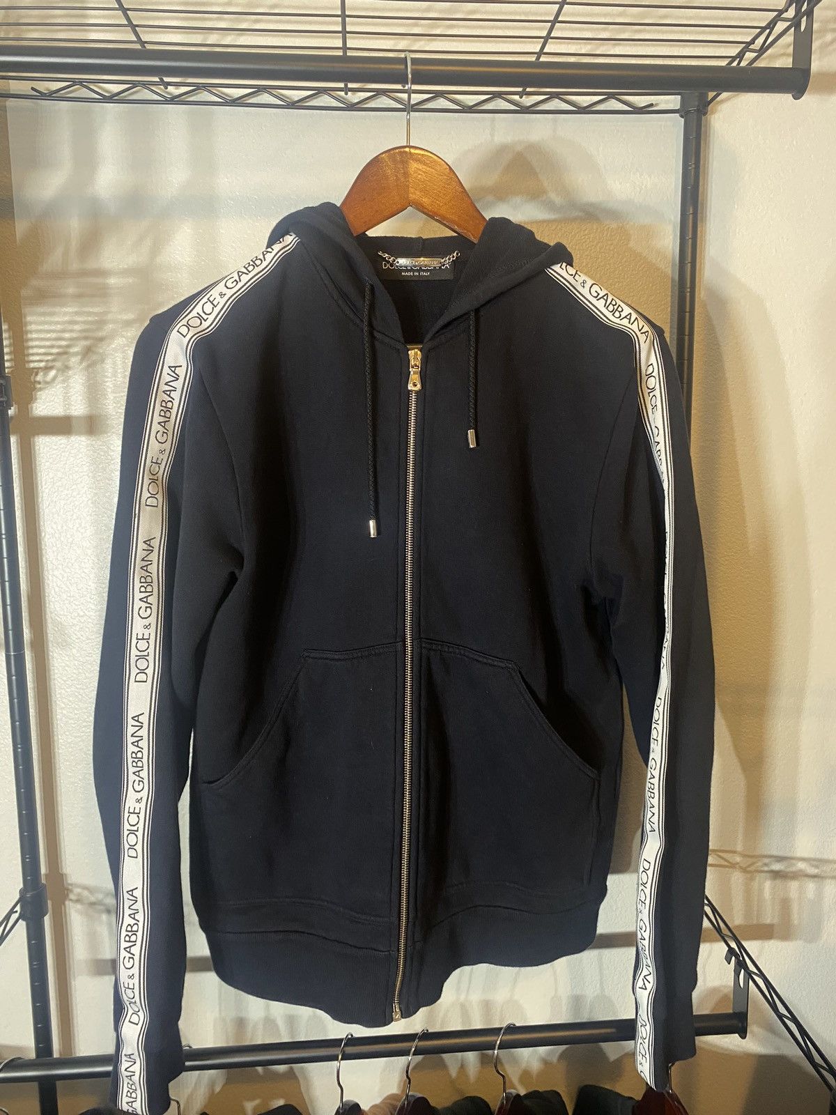 image of Dolce Gabbana Dolce And Gabbana Zip Up in Black, Men's (Size Medium)