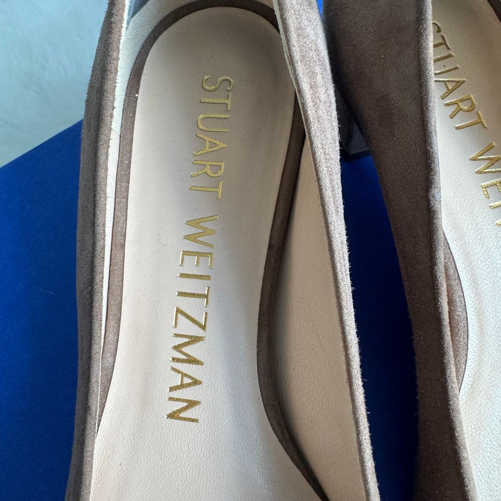 Stuart Weitzman Stuart Weitzman Gabby 45 Taupe Suede Almond Toe Bow Pumps Size US 6.5 / IT 36.5 - 10 Thumbnail